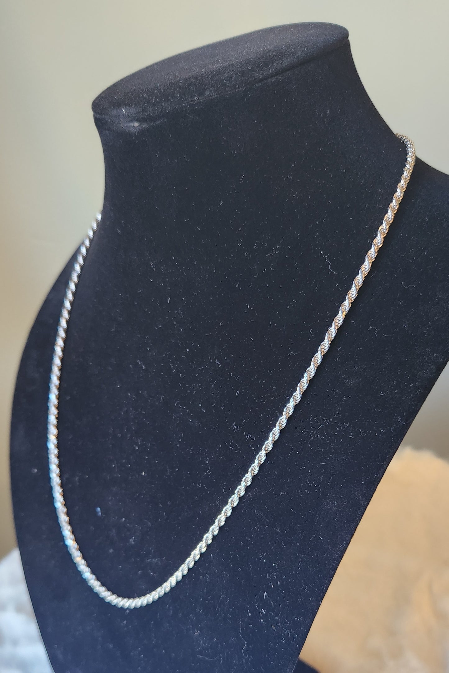 Sterling silver 2.7mm 24" french rope chain