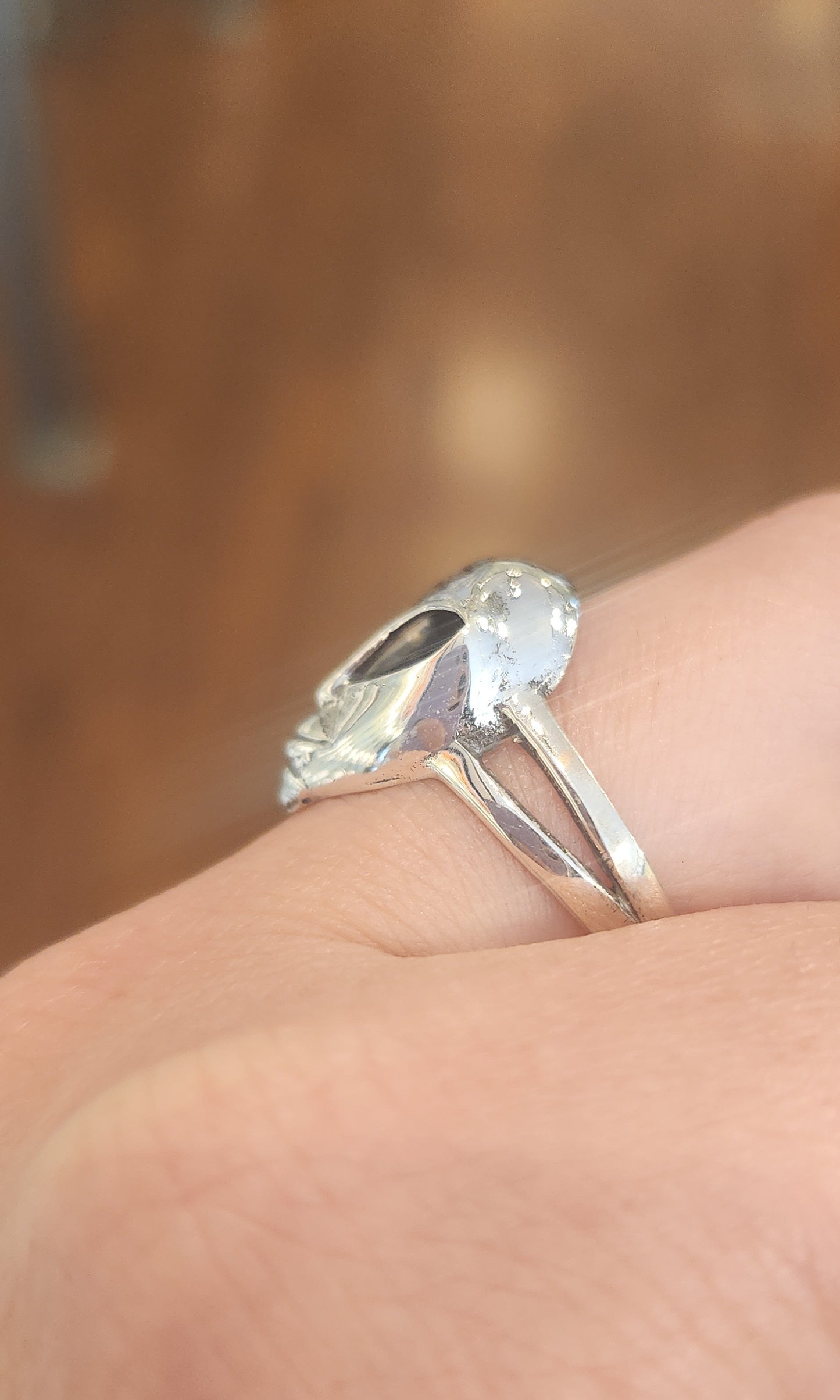 Sterling silver alien face ring