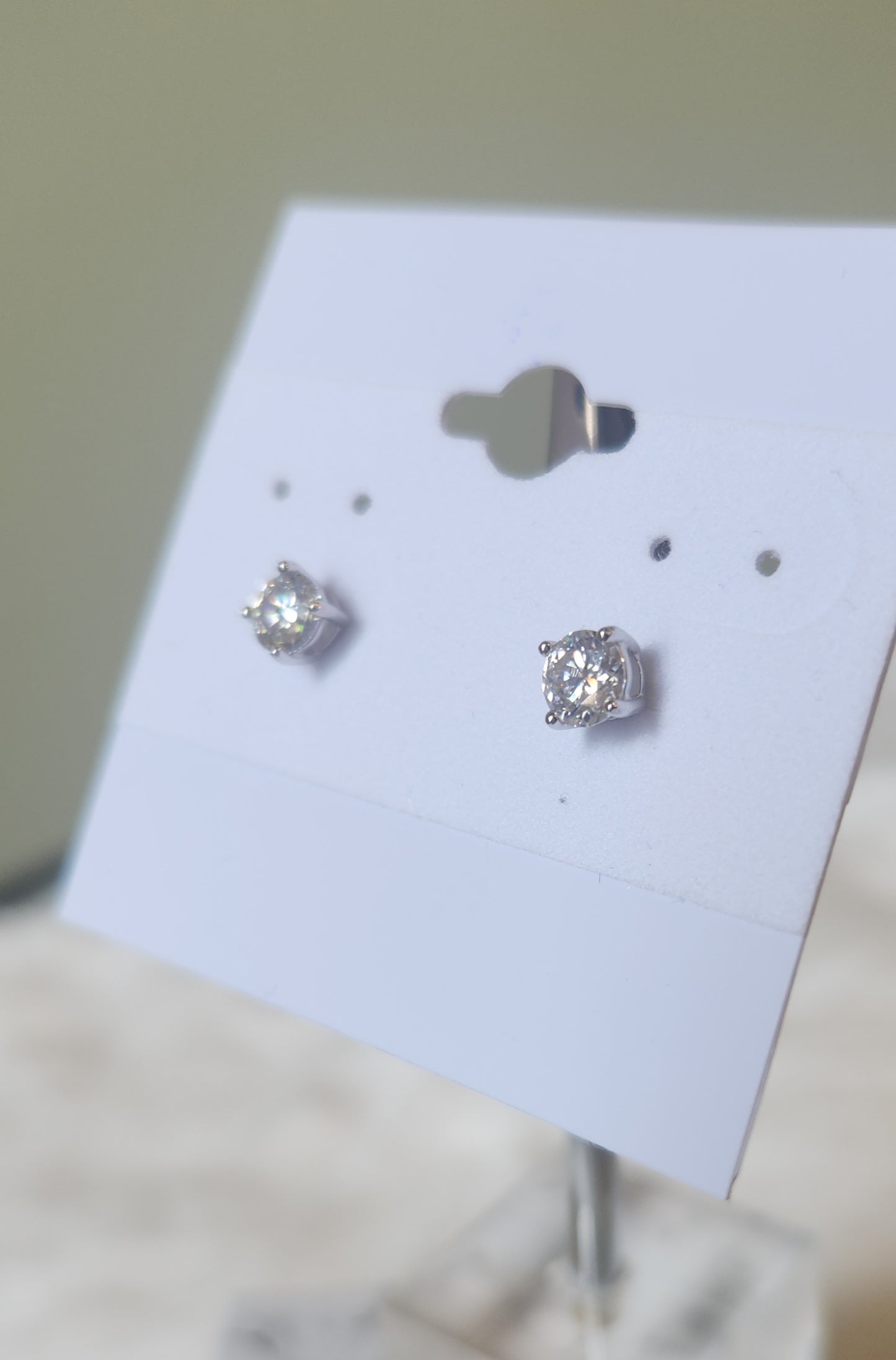 Sterling silver 1 CTW moissanite stud earrings