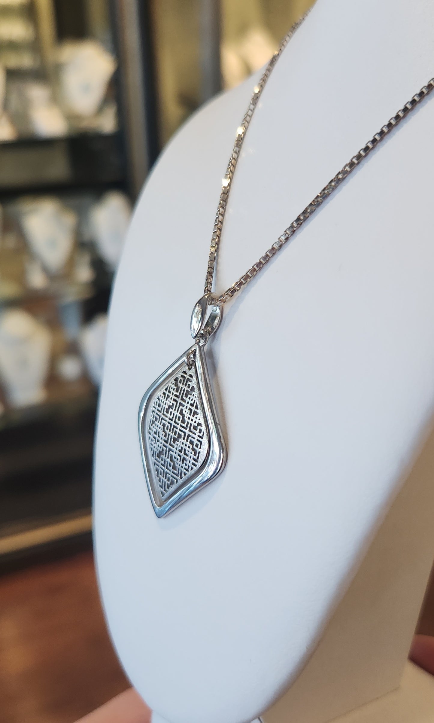 Sterling silver textured fashion pendant