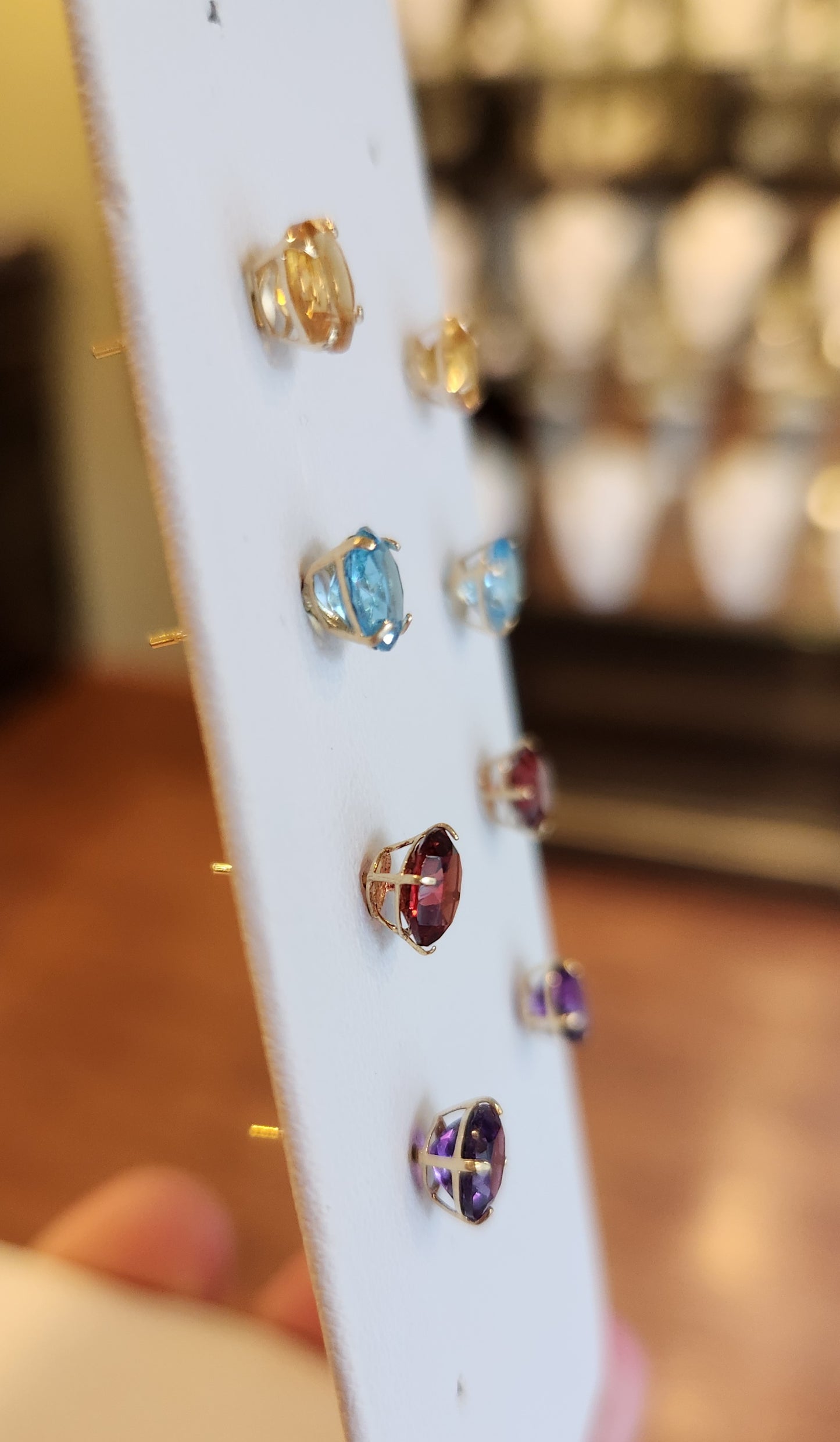 14k yellow gold semi-precious gemstone 6mm studs