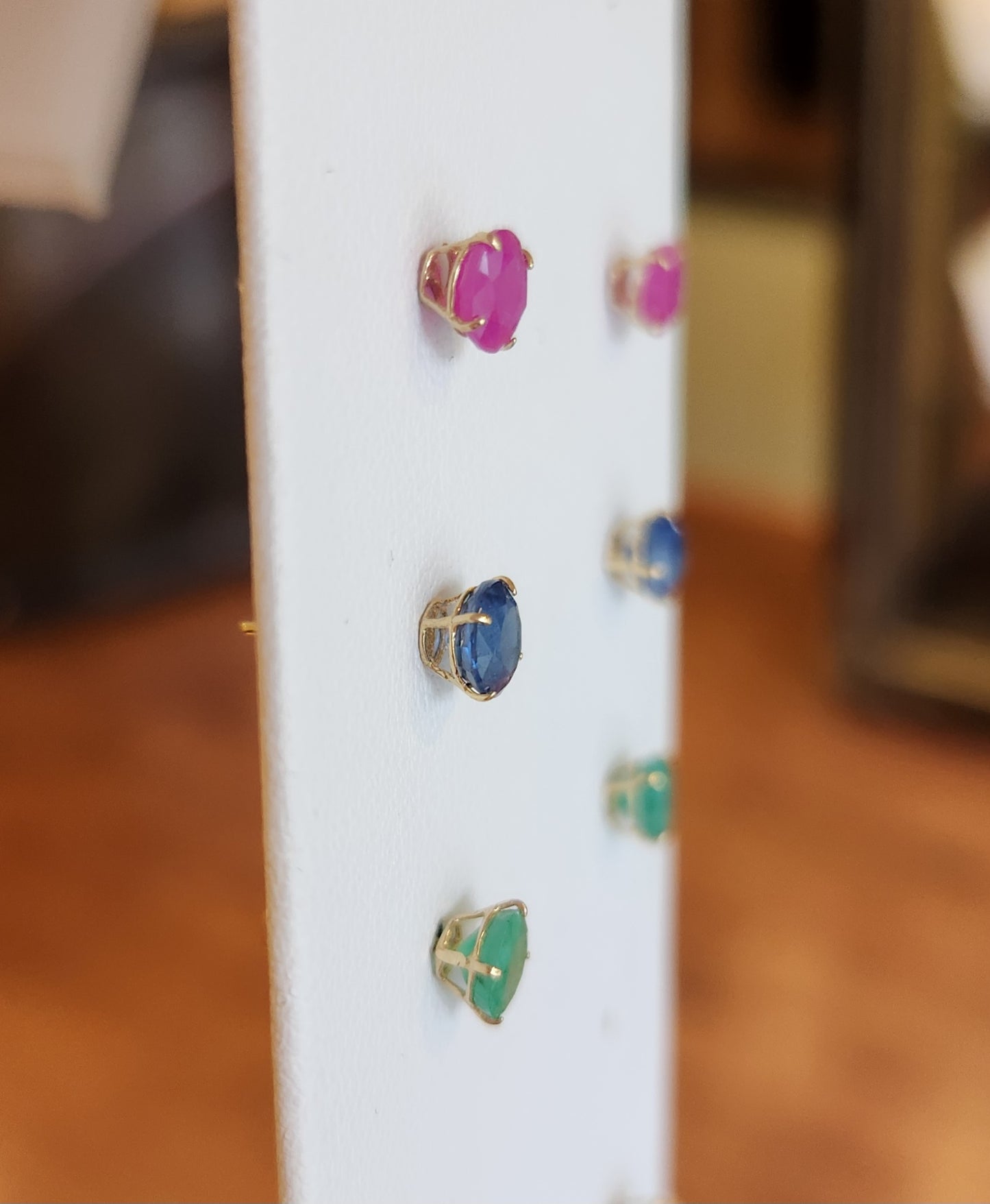 14k yellow gold precious gemstone 4mm studs