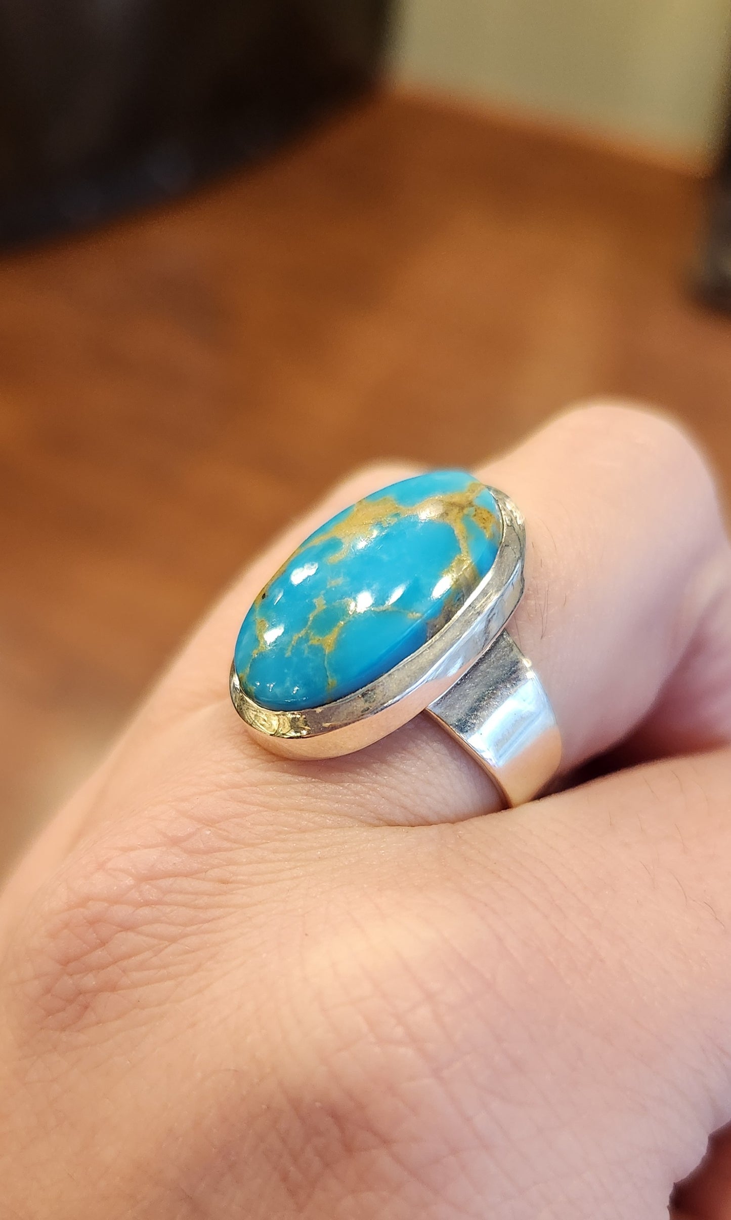 Sterling silver sleeping beauty turquoise ring