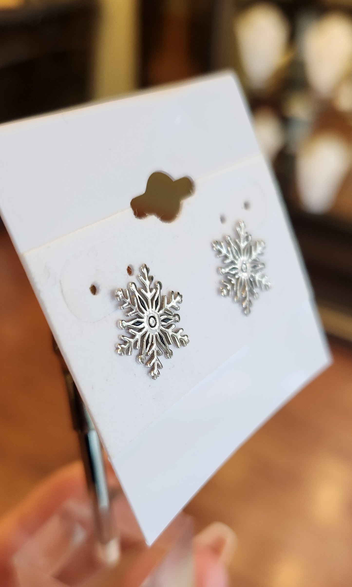 Sterling silver snowflake stud earrings