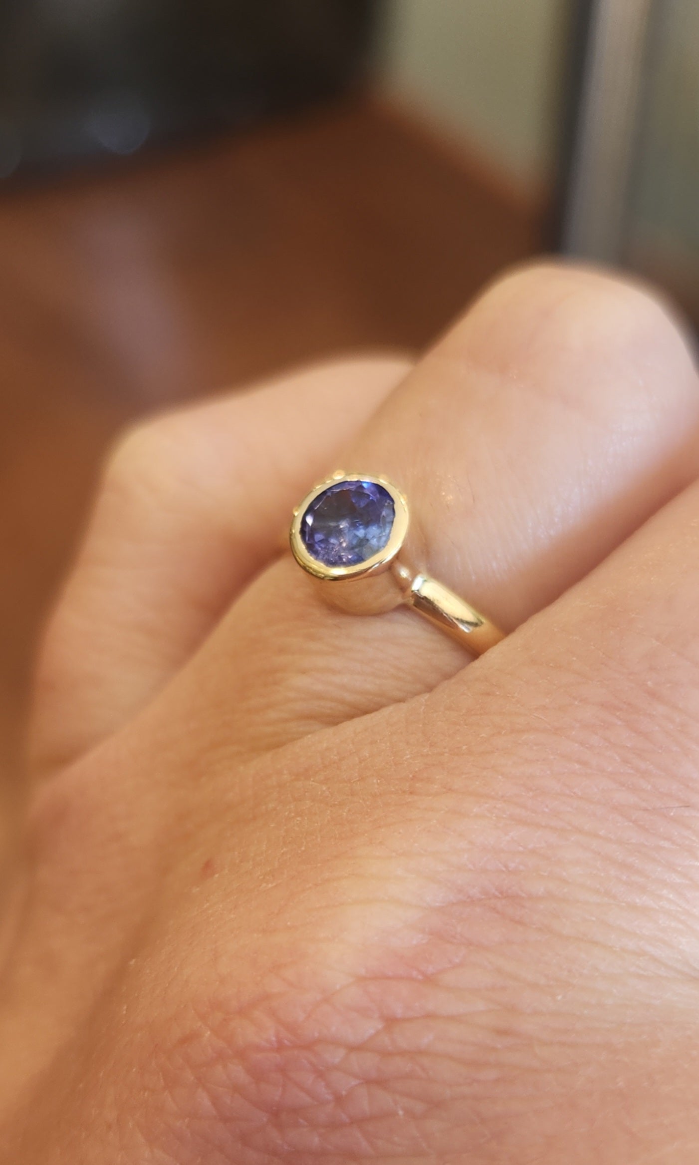 14k yellow gold tanzanite ring