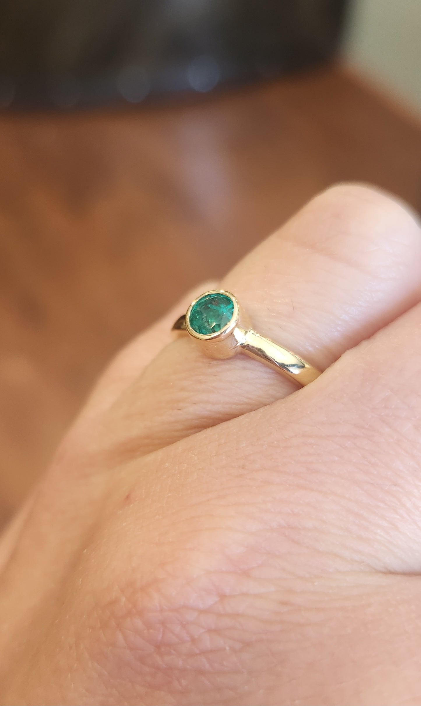 14k yellow gold emerald ring