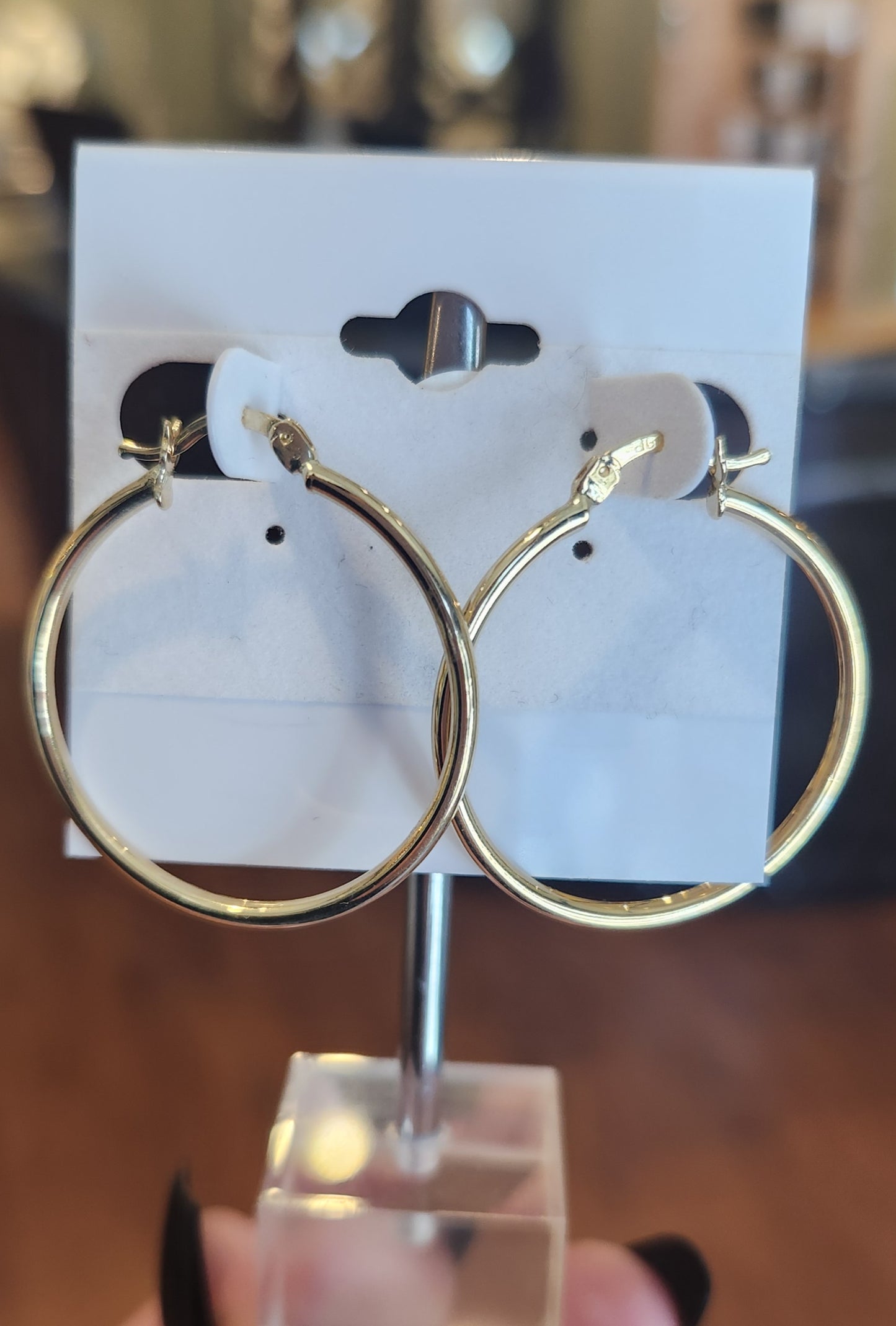 14k large yellow italian gold hoop earrings