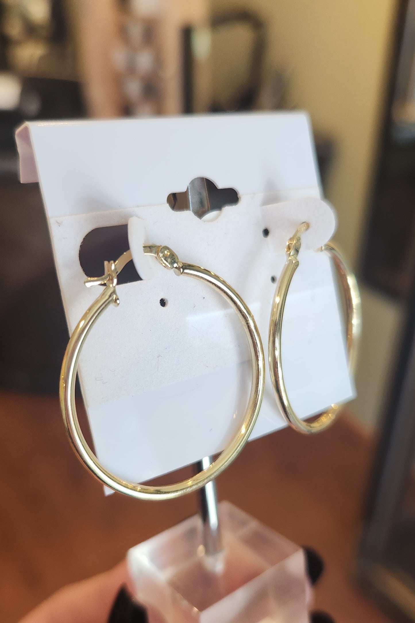 14k large yellow italian gold hoop earrings