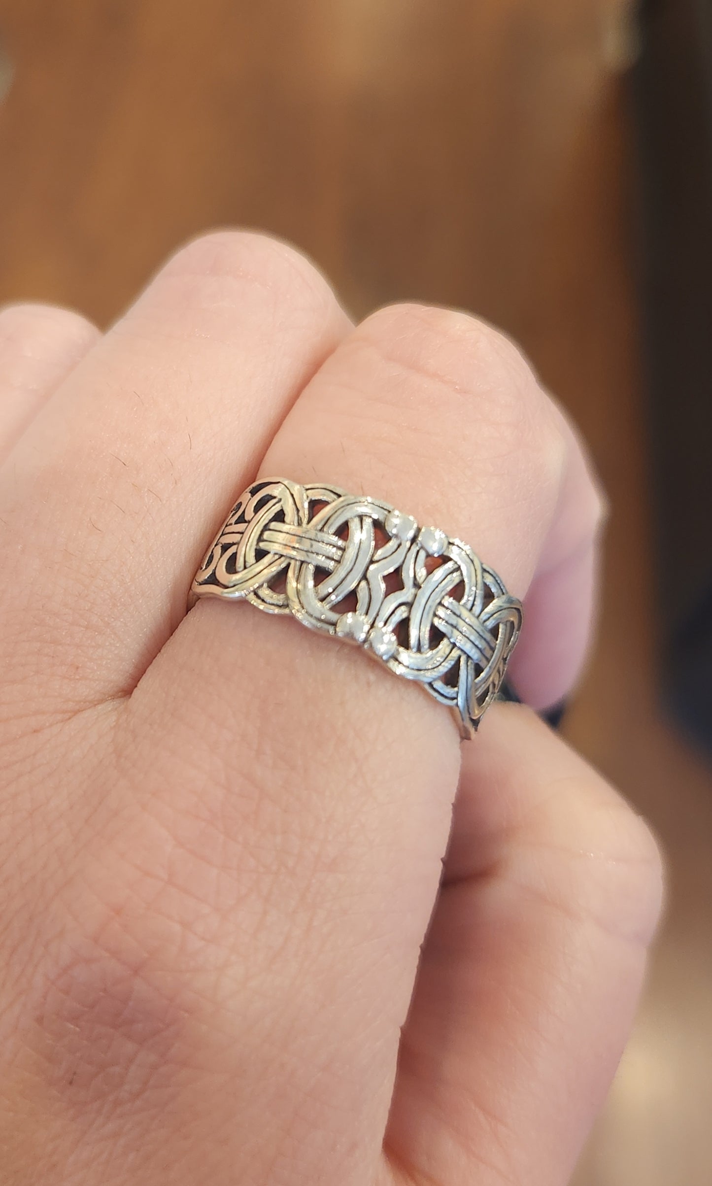 Sterling silver viking Borre celtic ring band