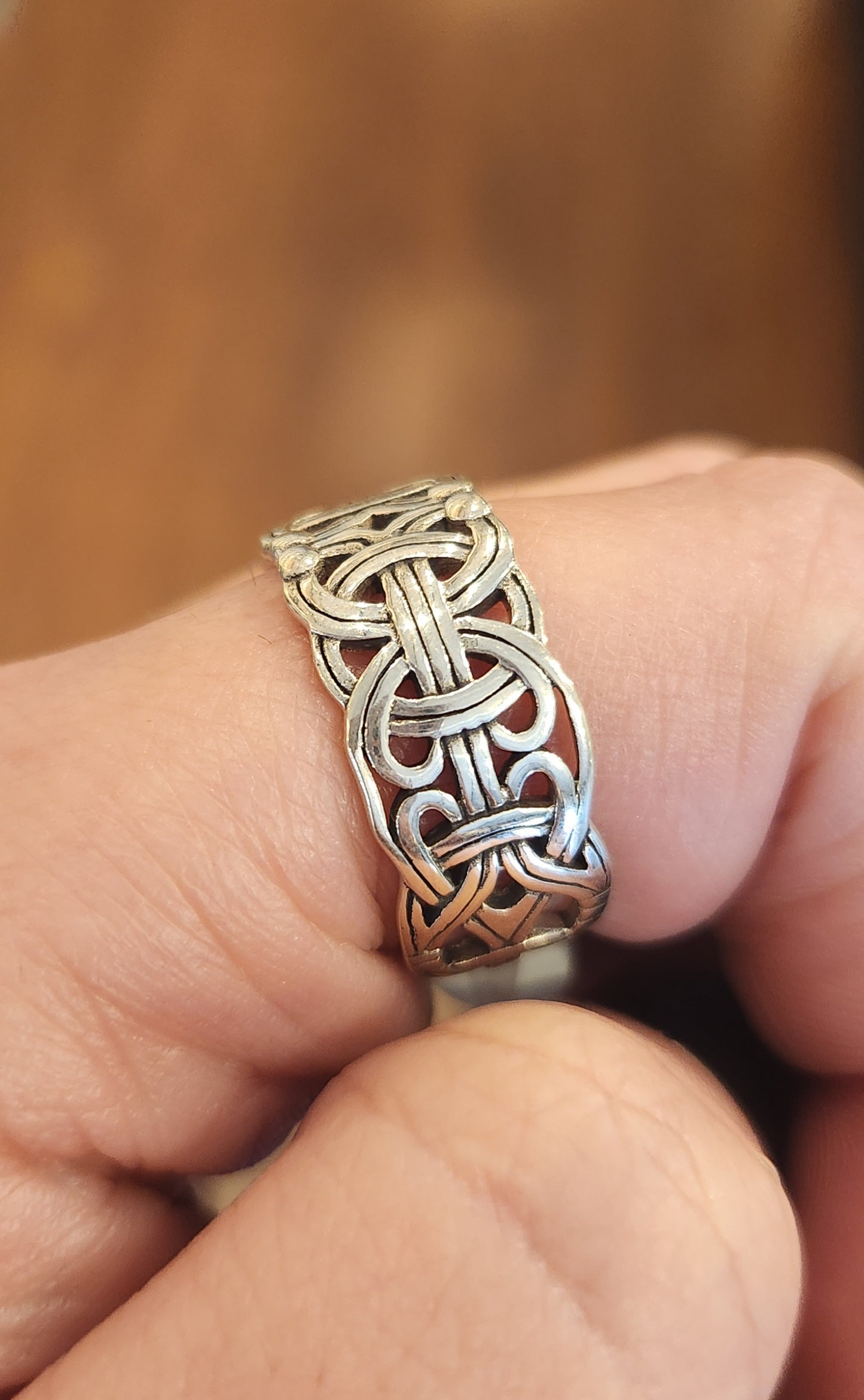 Sterling silver viking Borre celtic ring band