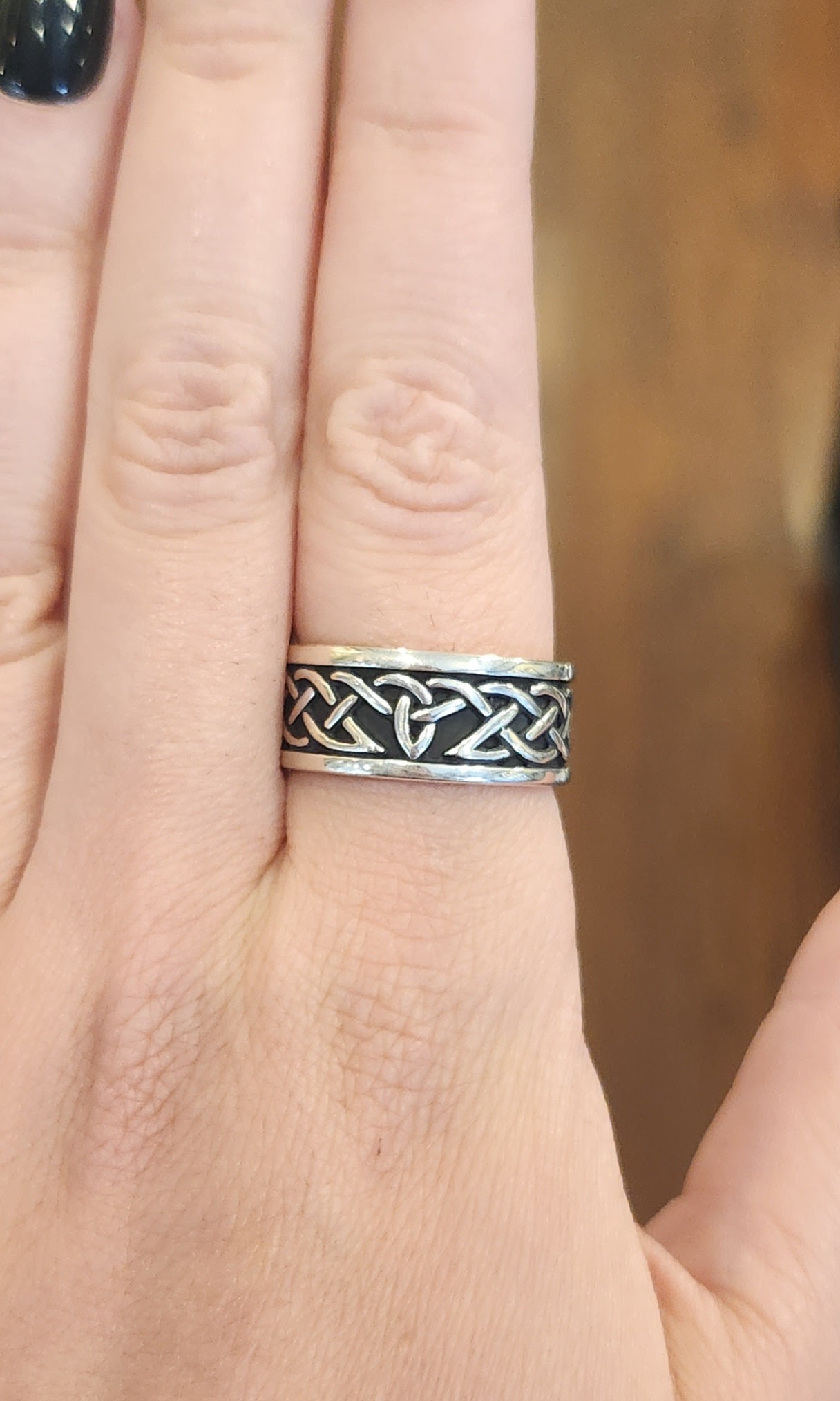 Sterling silver celtic ring band