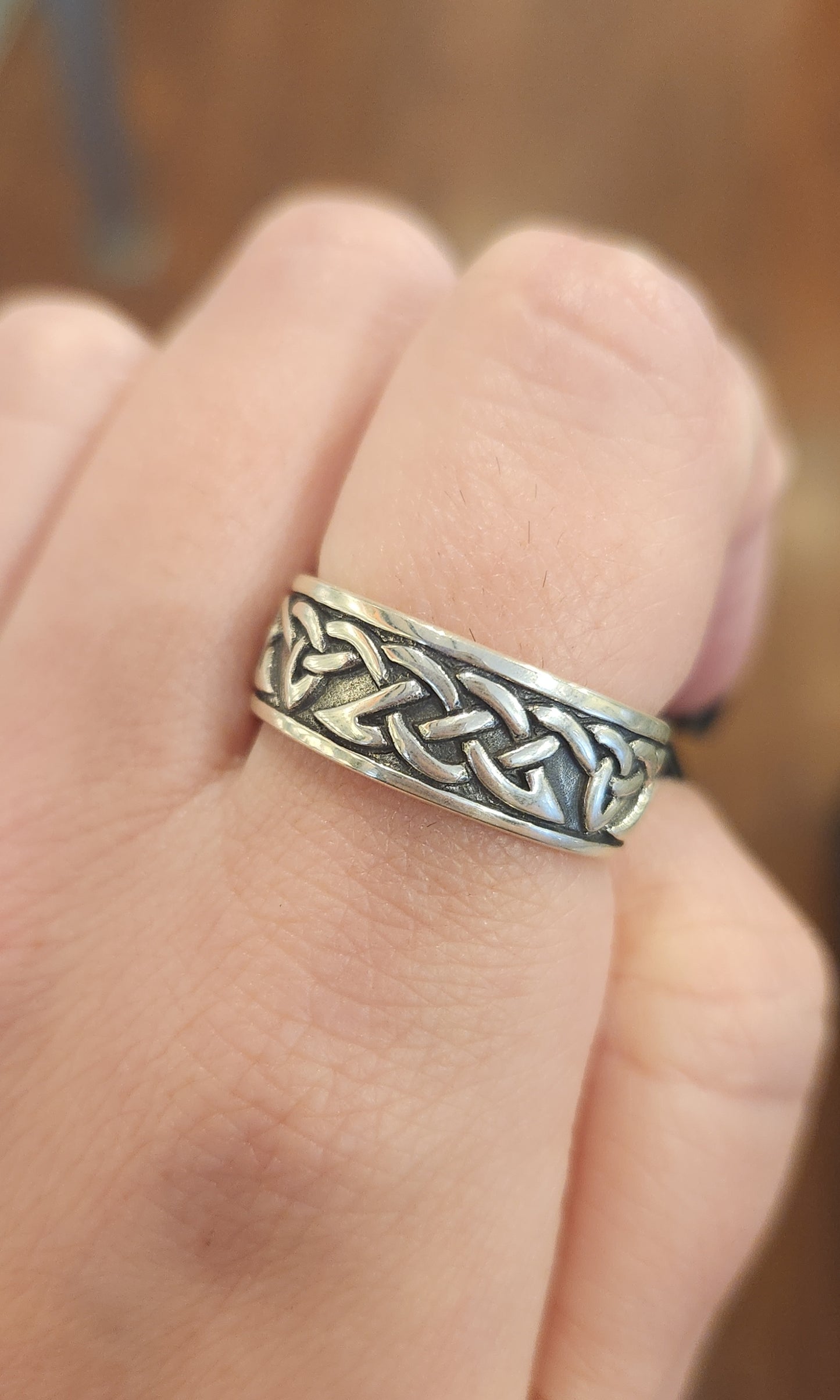 Sterling silver celtic knotwork eternal symbolism ring band