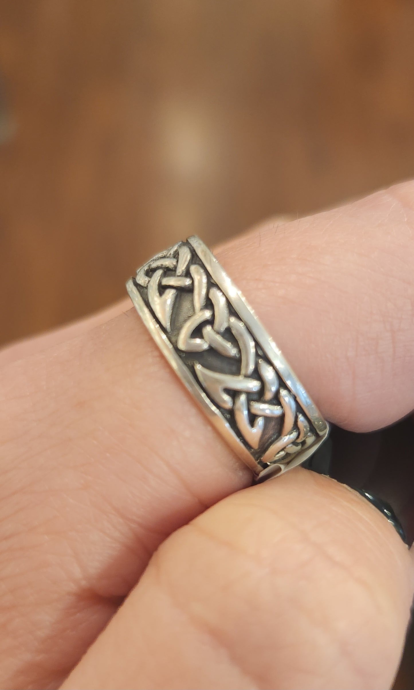 Sterling silver celtic knotwork eternal symbolism ring band