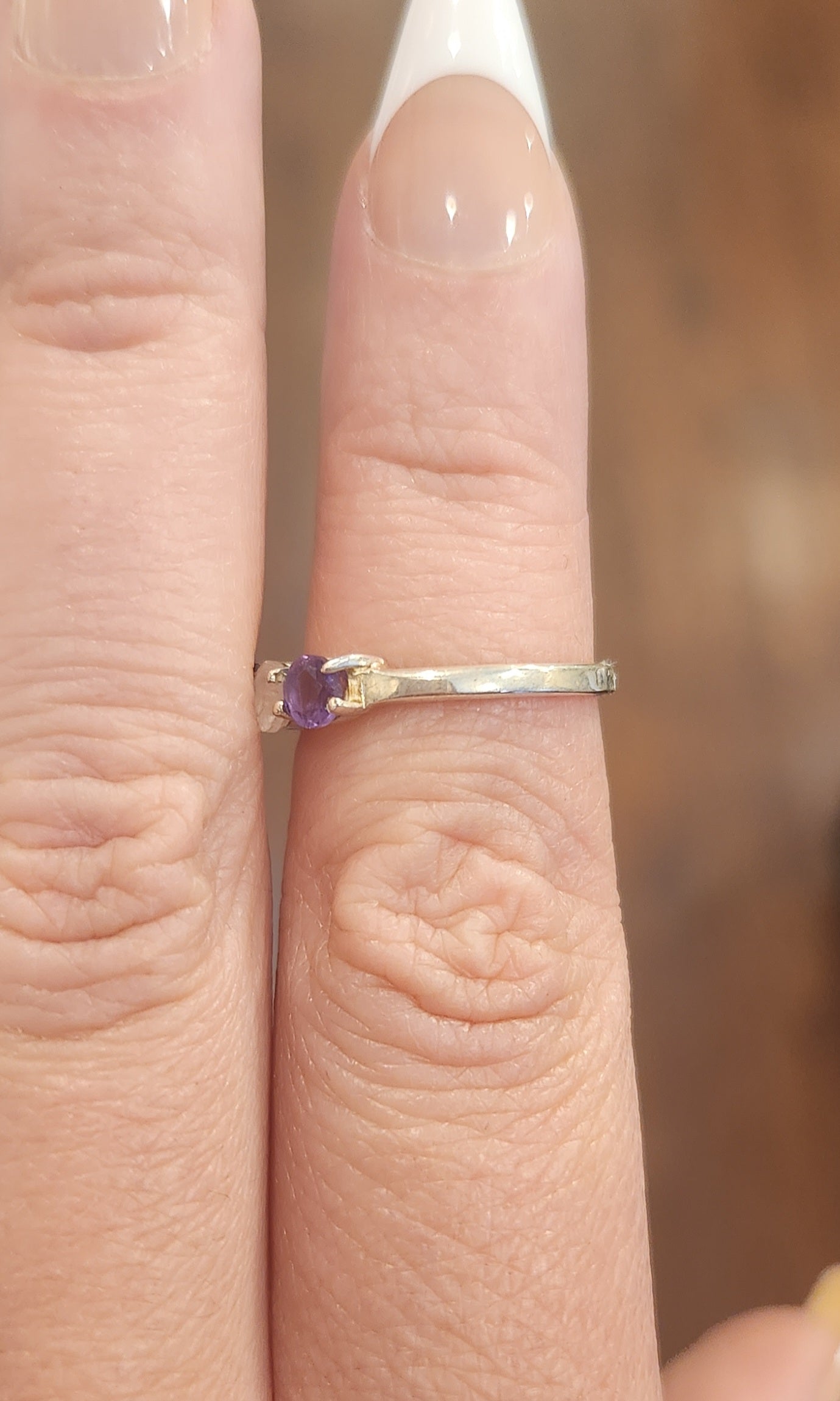 Sterling silver amethyst and rainbow moonstone multi-stone ring