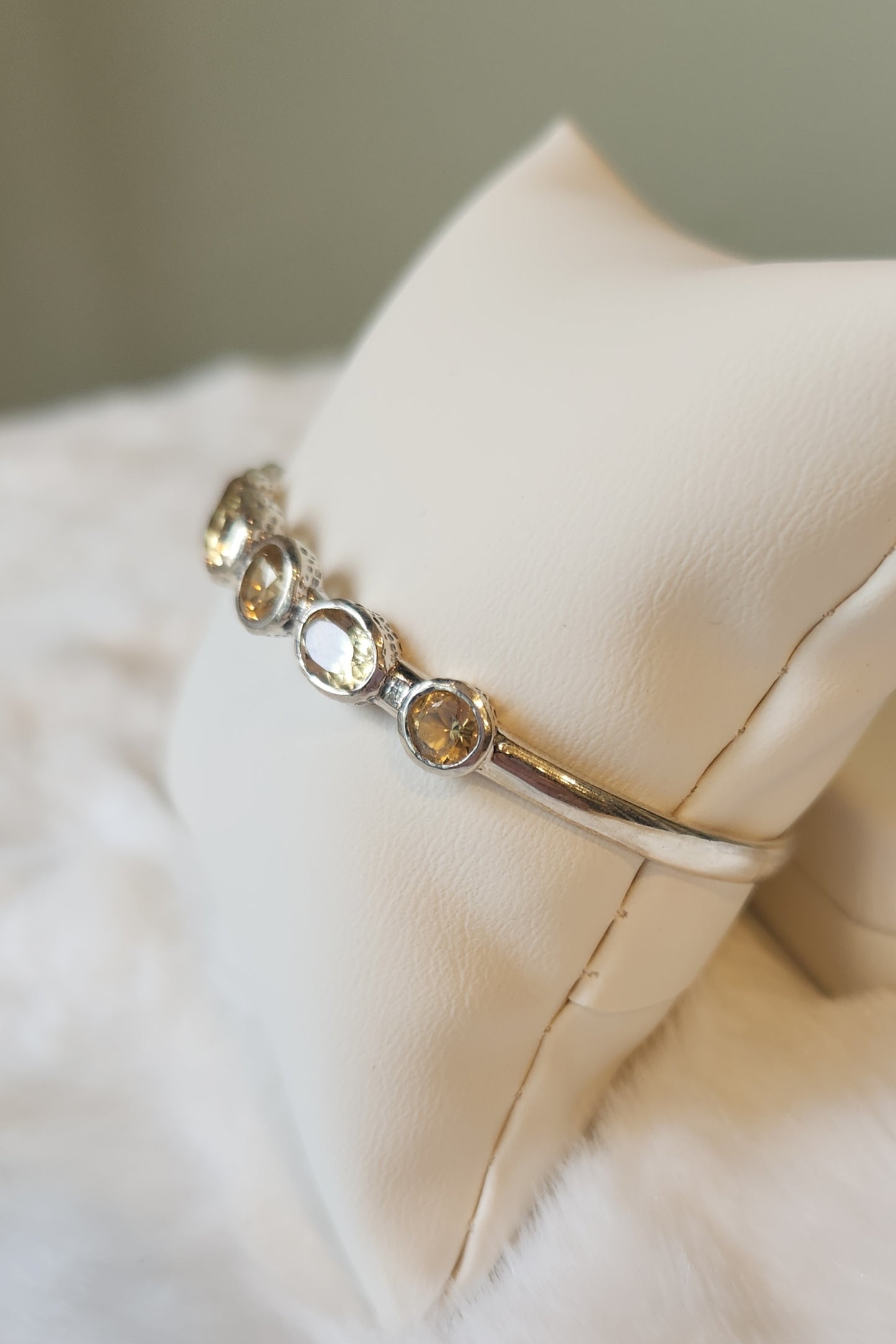 Sterling silver citrine cuff bracelet