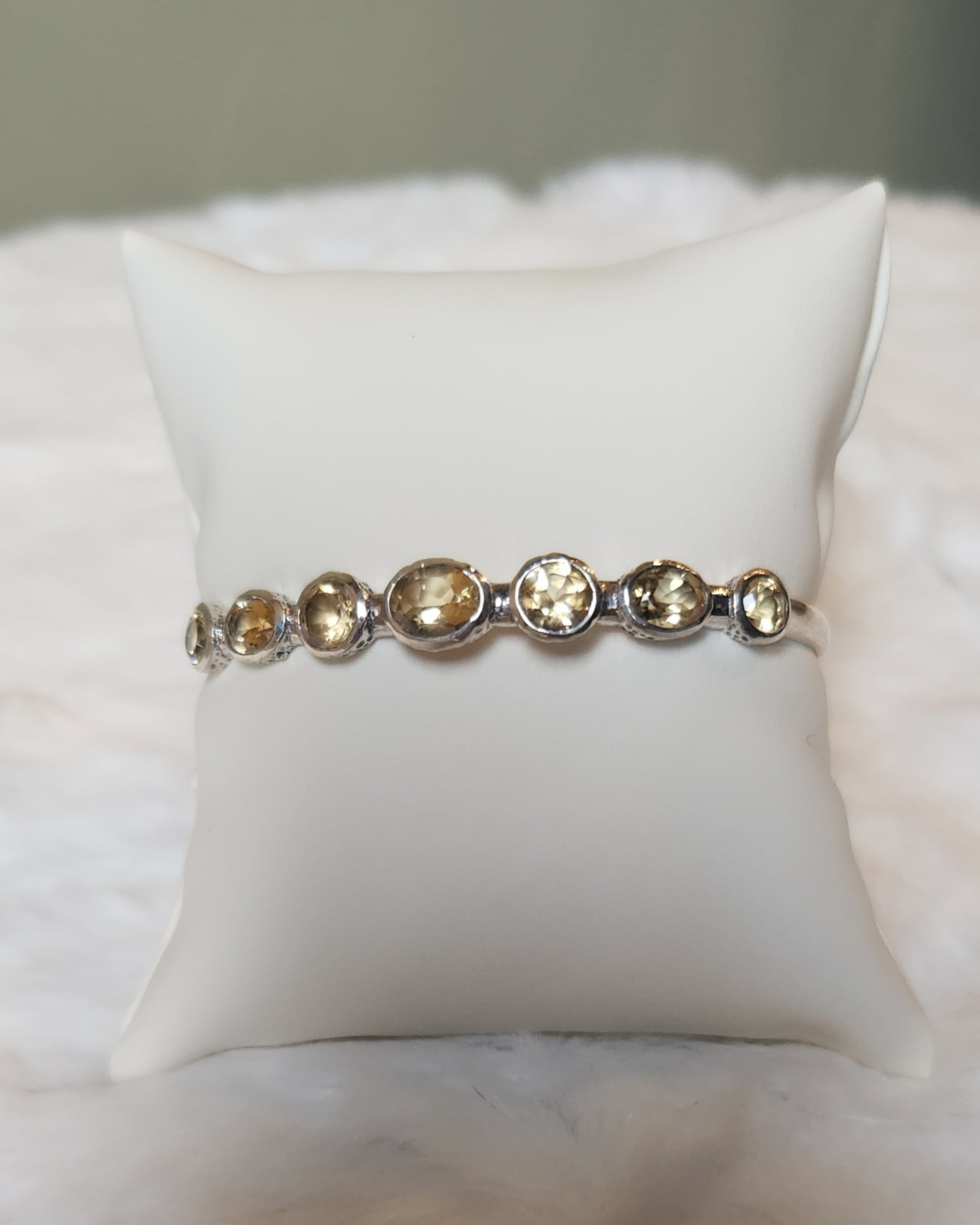 Sterling silver citrine cuff bracelet