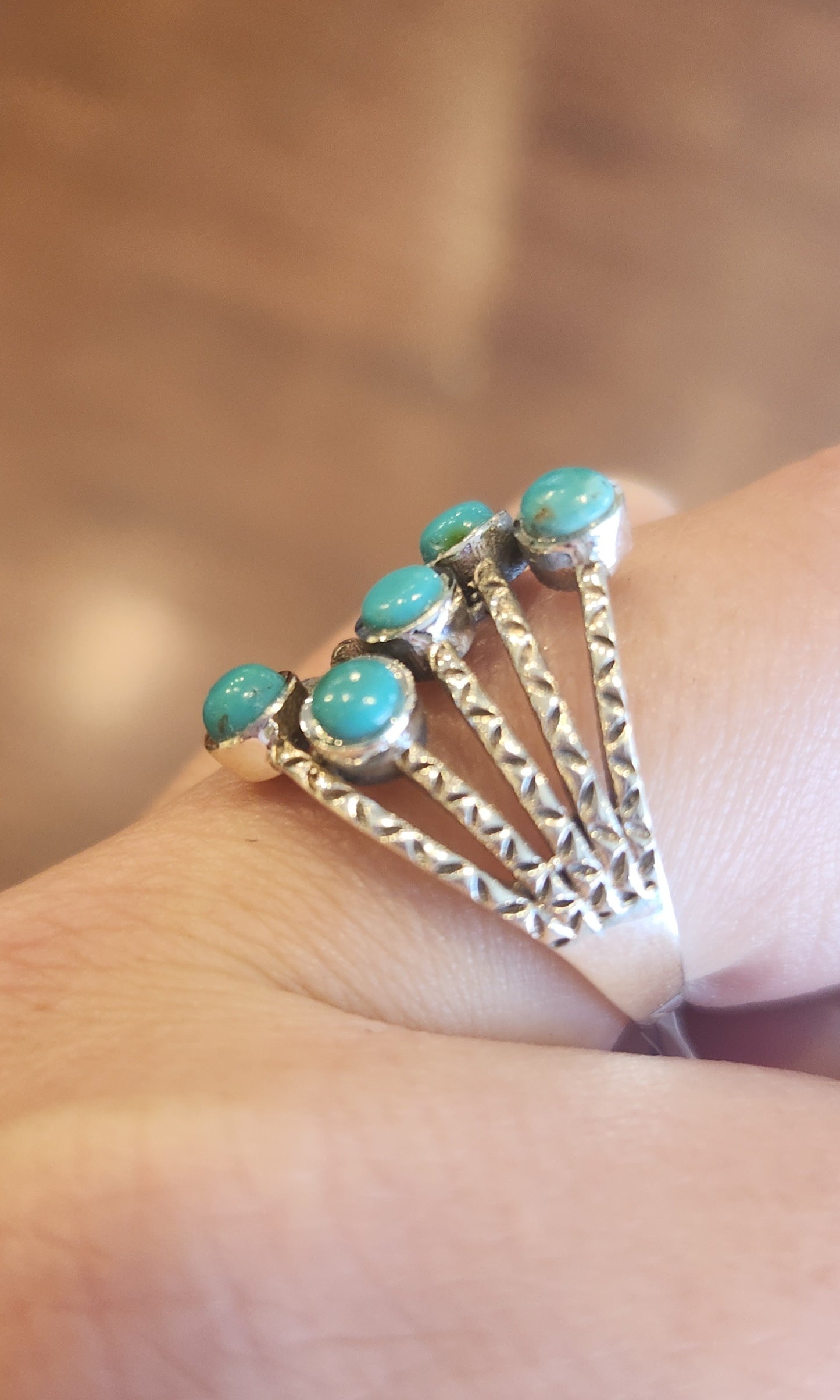 Sterling silver multi-stone turquoise ring