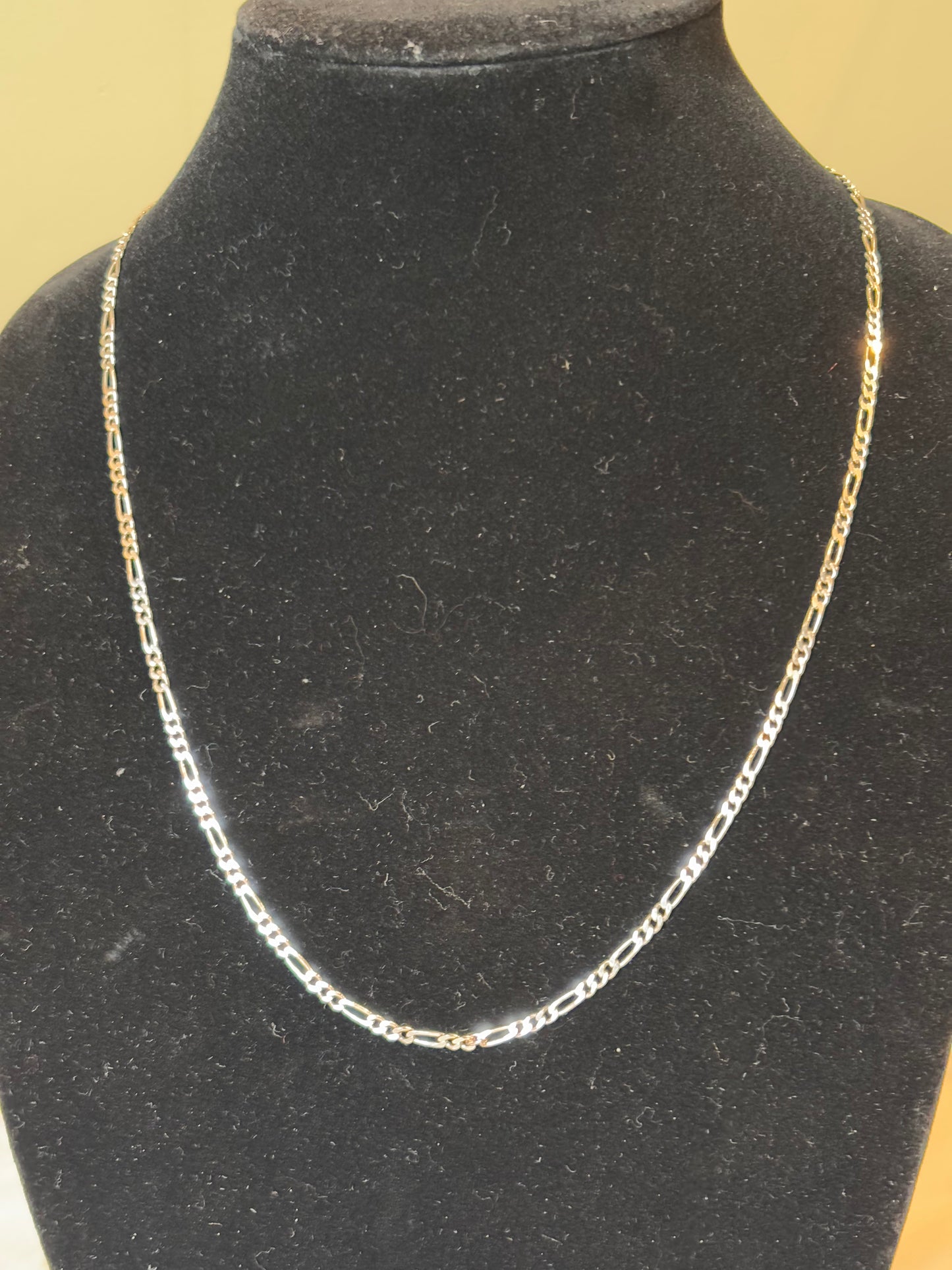 Sterling silver 3mm 24" figaro chain