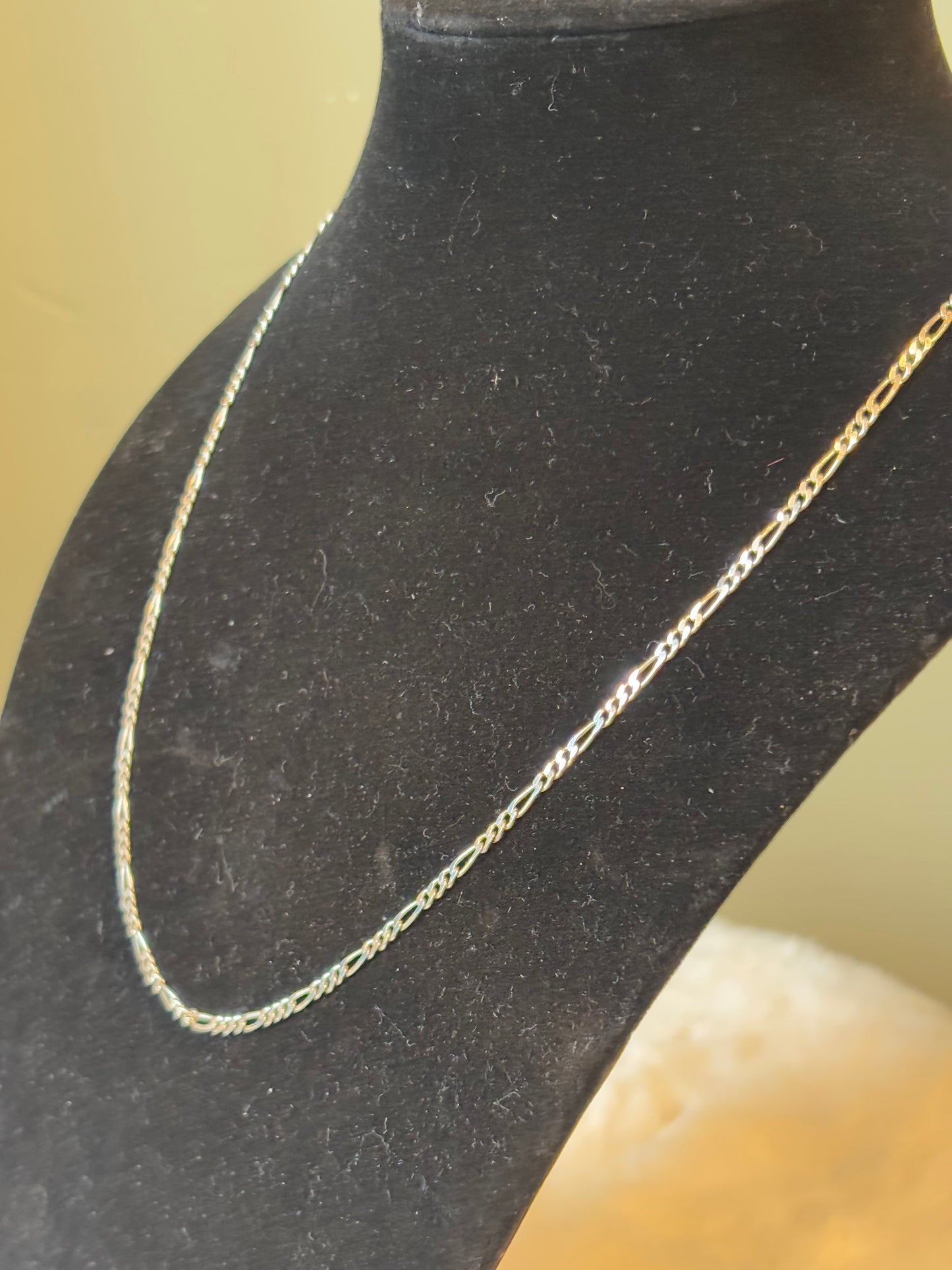 Sterling silver 3mm 24" figaro chain