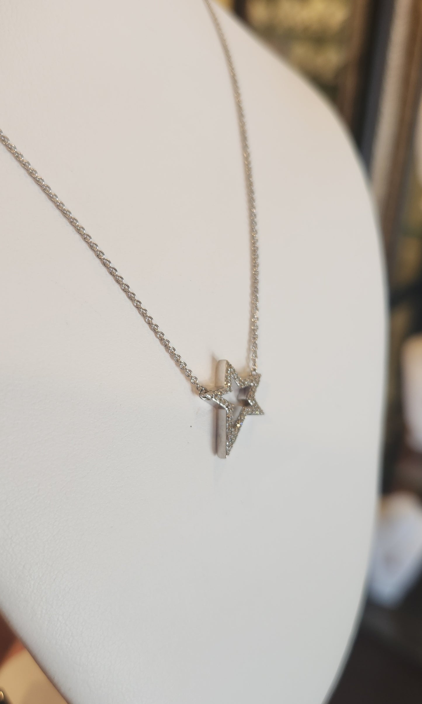 Sterling silver diamond star pendant