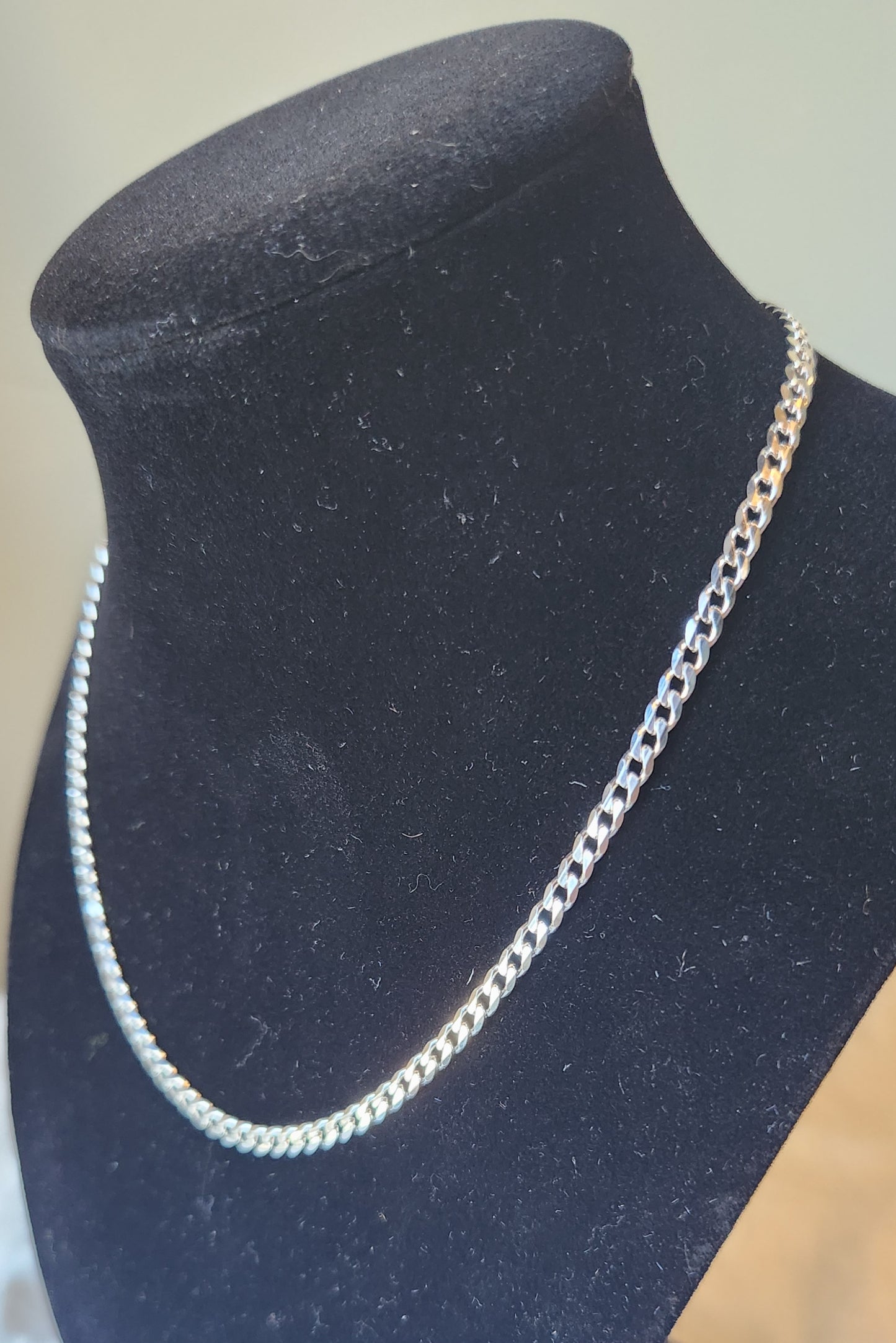 Sterling silver 4mm 16" curb chain