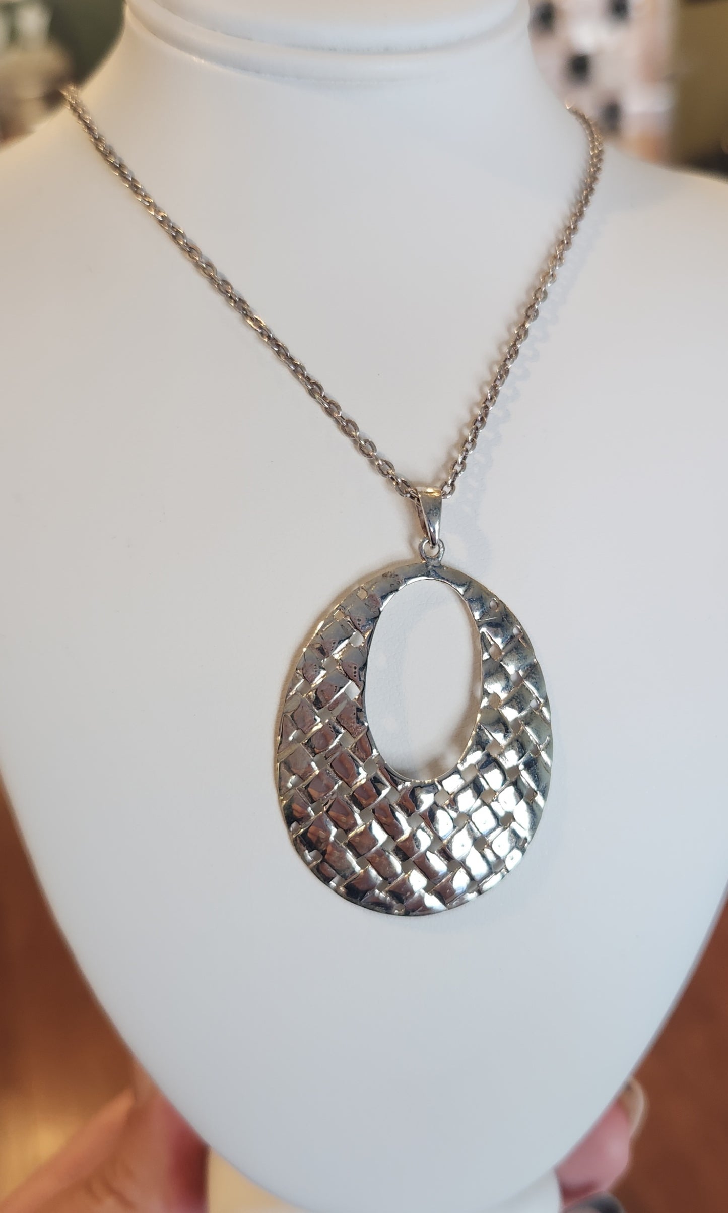 Sterling silver wafer fashion pendant