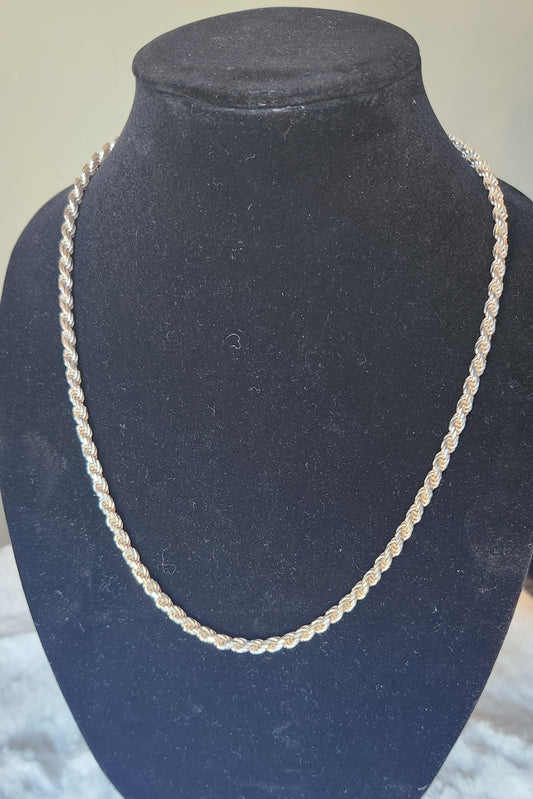 Sterling silver 4.5mm 24" french rope chain