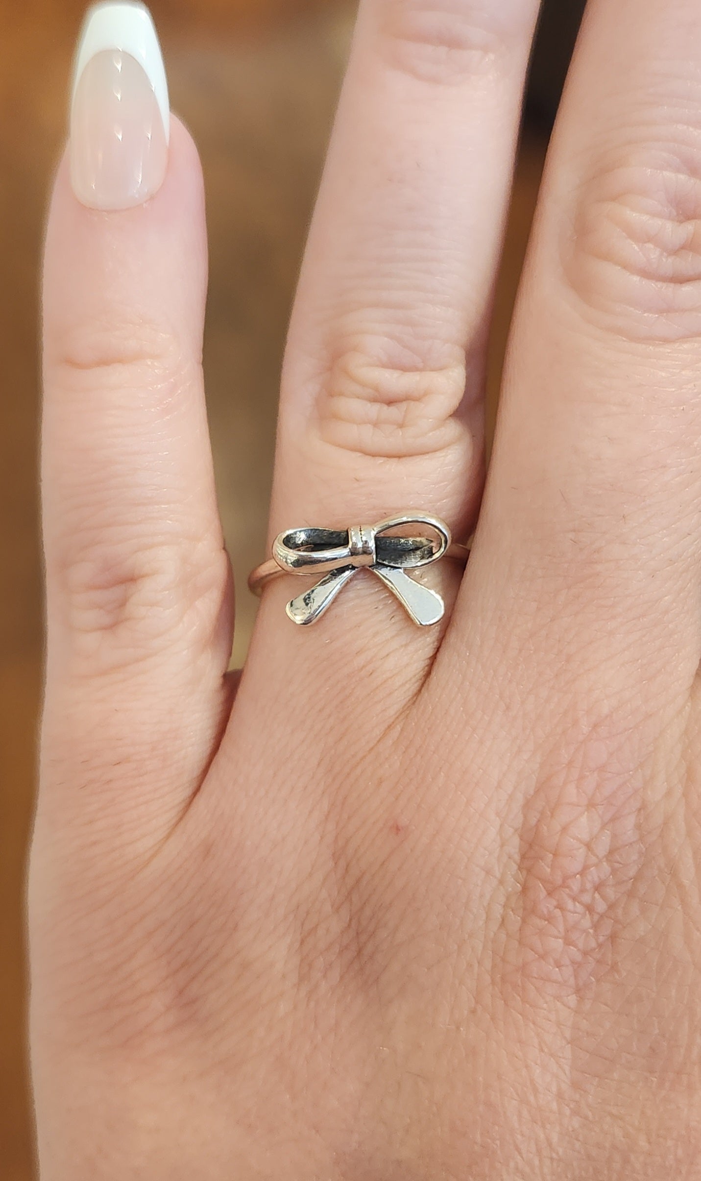 Sterling silver bow-tie ring