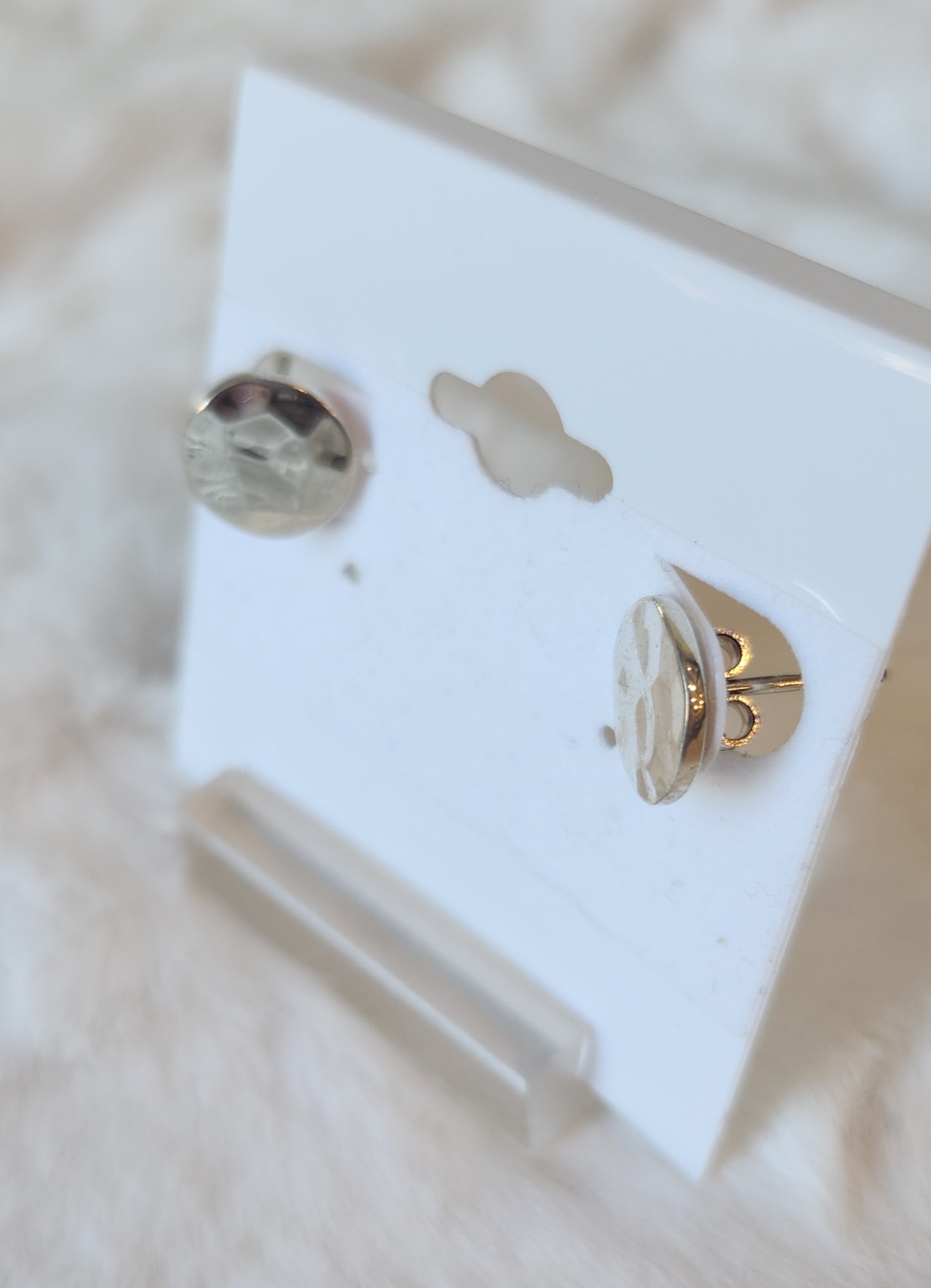 Sterling silver hammered earring studs