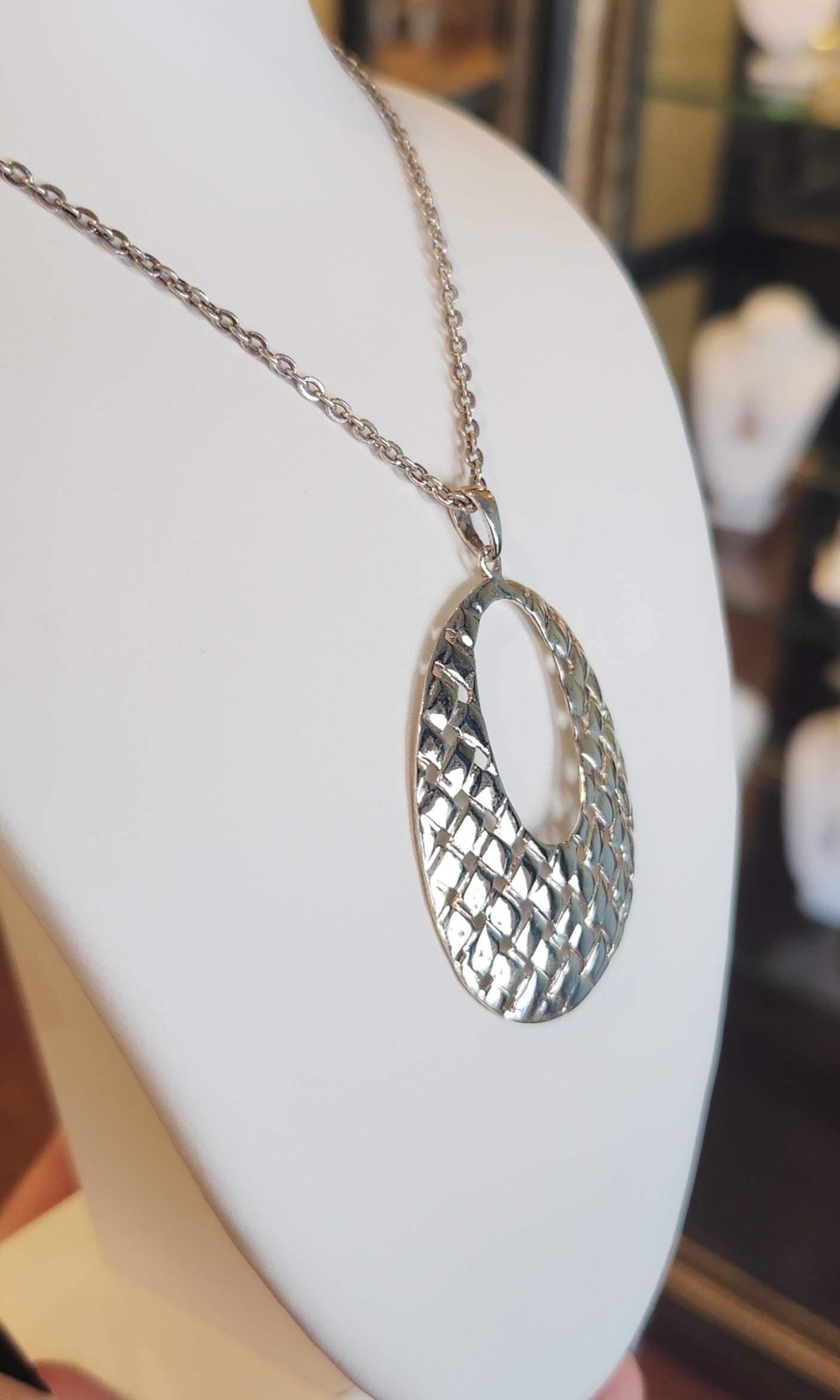 Sterling silver wafer fashion pendant