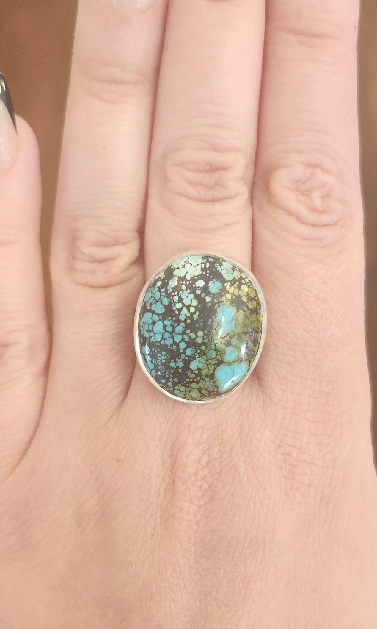 Sterling silver turquoise statement ring