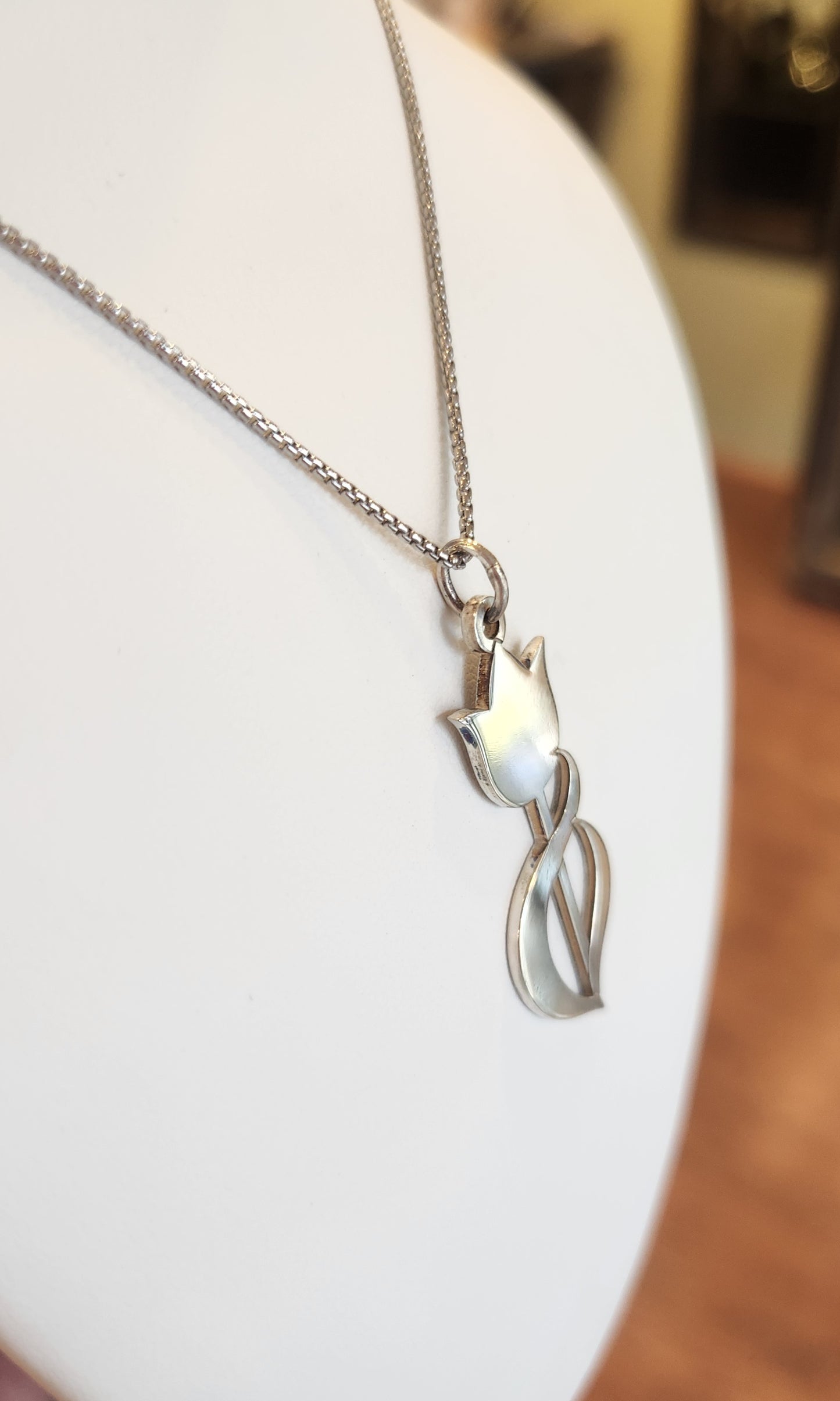 Sterling silver tulip pendant