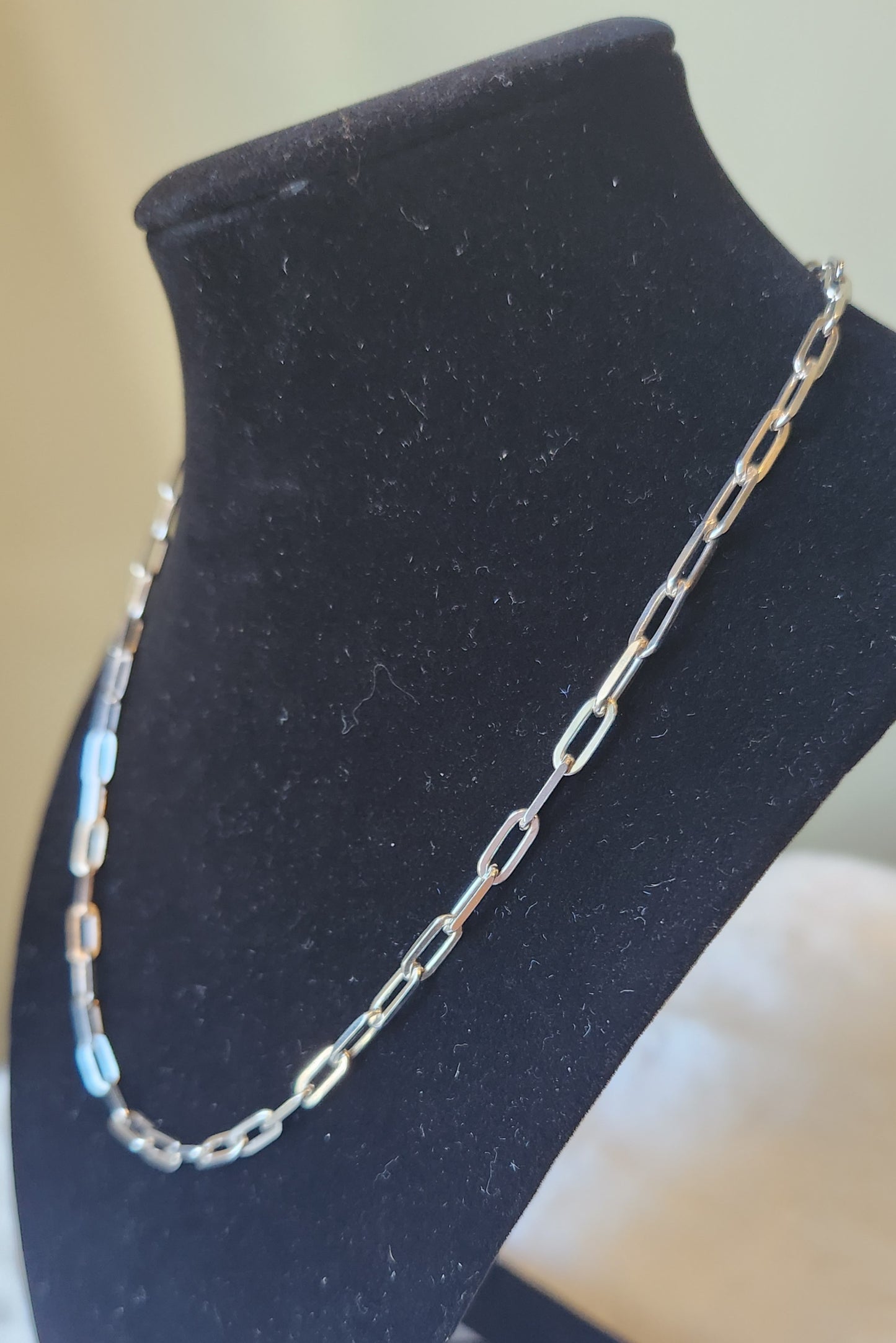 Sterling silver 3.7mm paperclip chain