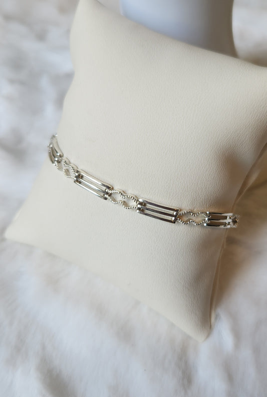 Sterling silver stylish links bracelet