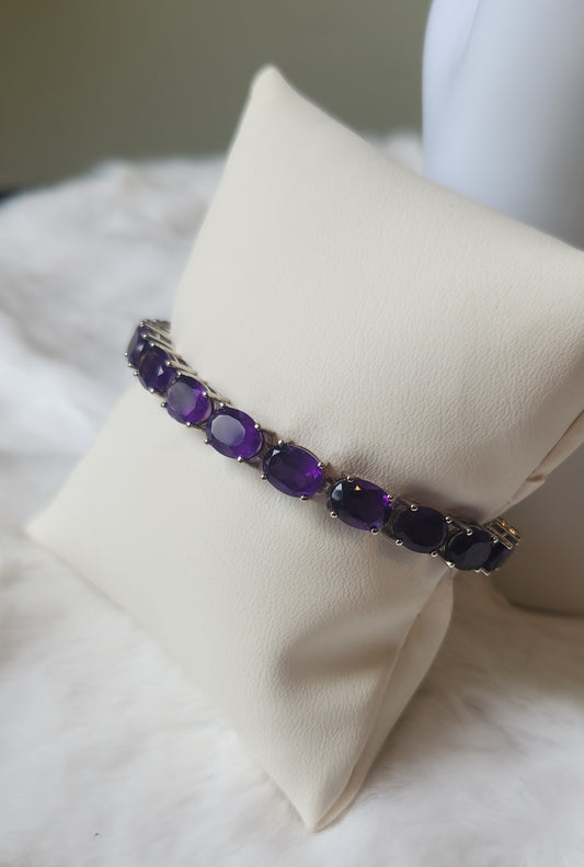 Sterling silver amethyst tennis bracelet