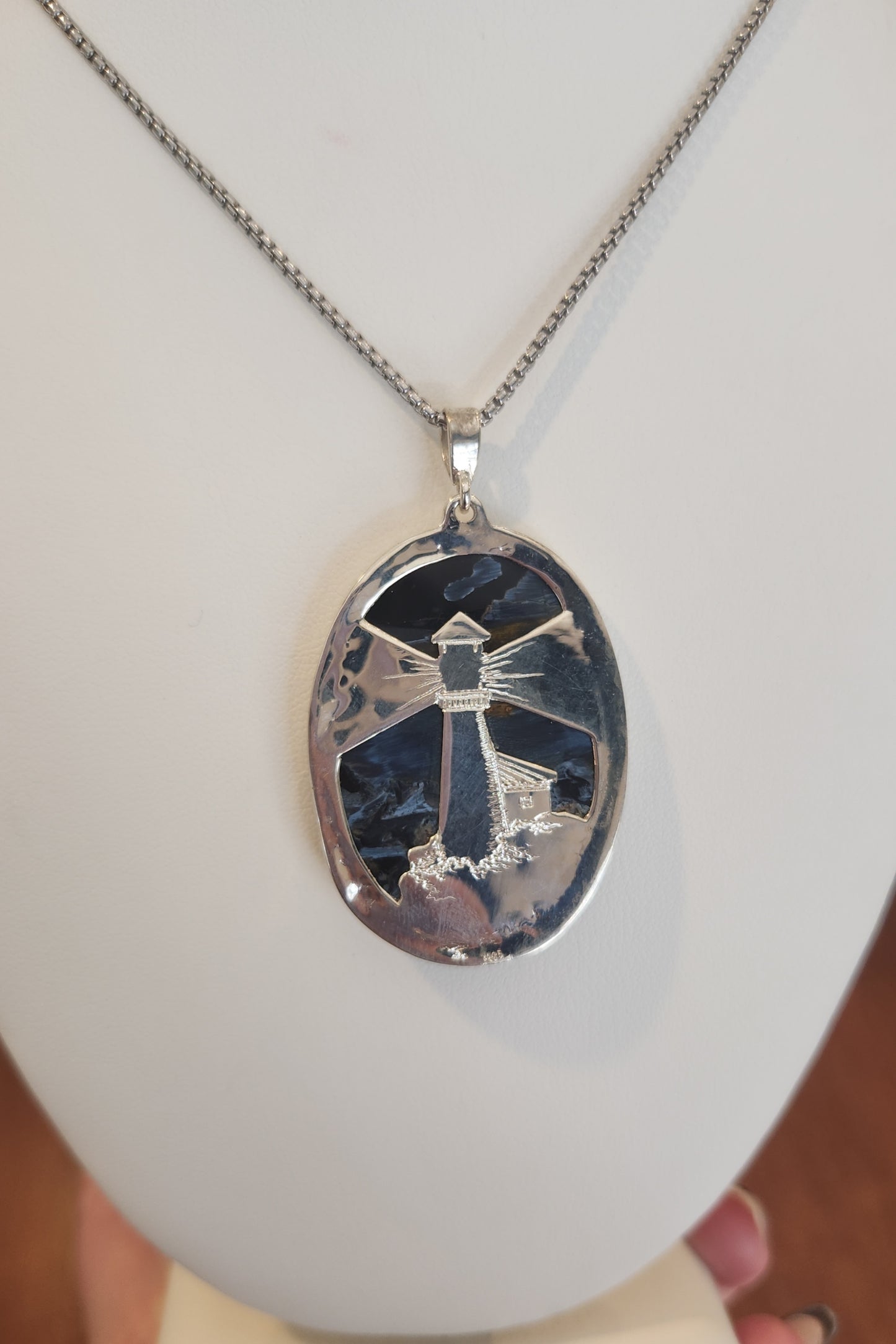 Sterling silver pietersite statement pendant