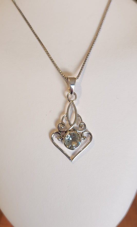 Sterling silver prasiolite pendant