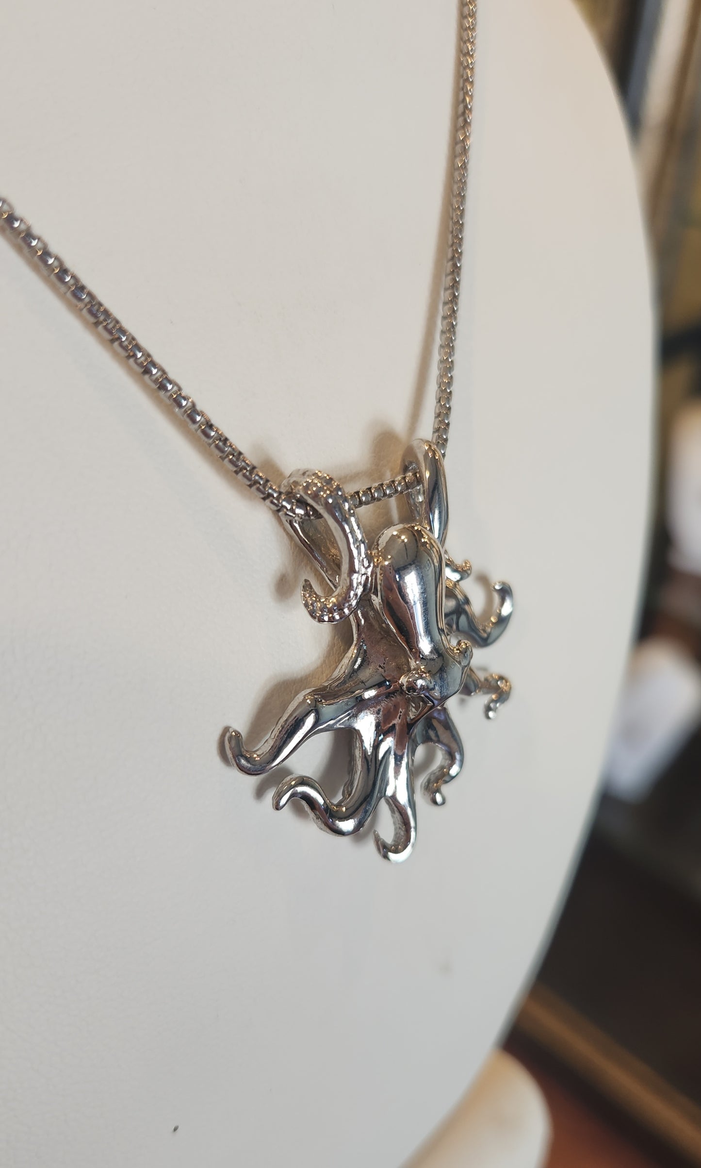 Sterling silver octopus slide pendant