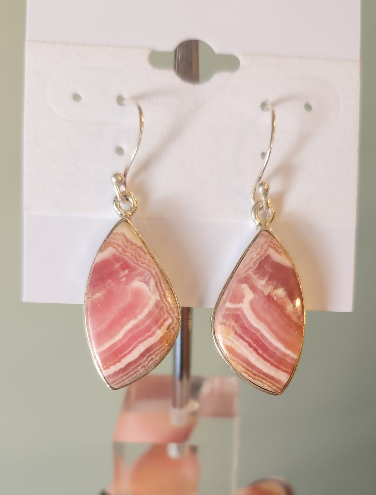 Sterling silver rhodochrosite earrings