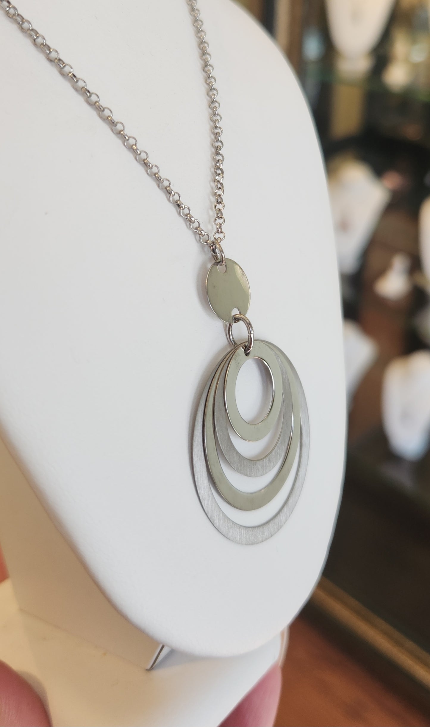 Sterling silver pendant with textured circles