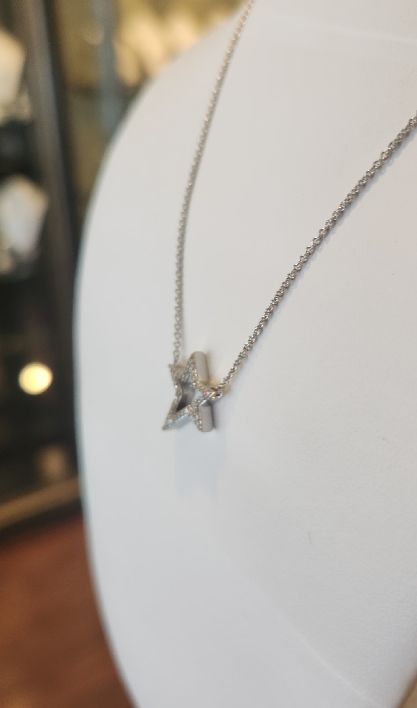 Sterling silver diamond star pendant