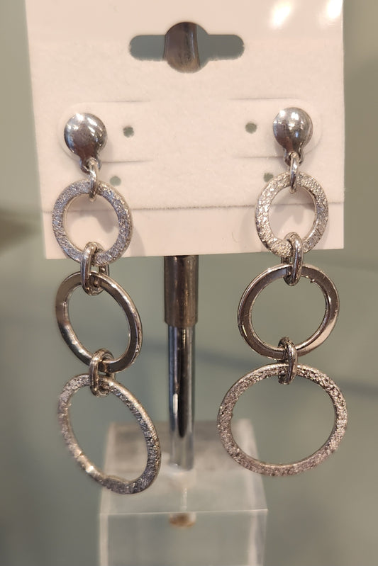 Sterling silver dangled rings earrings