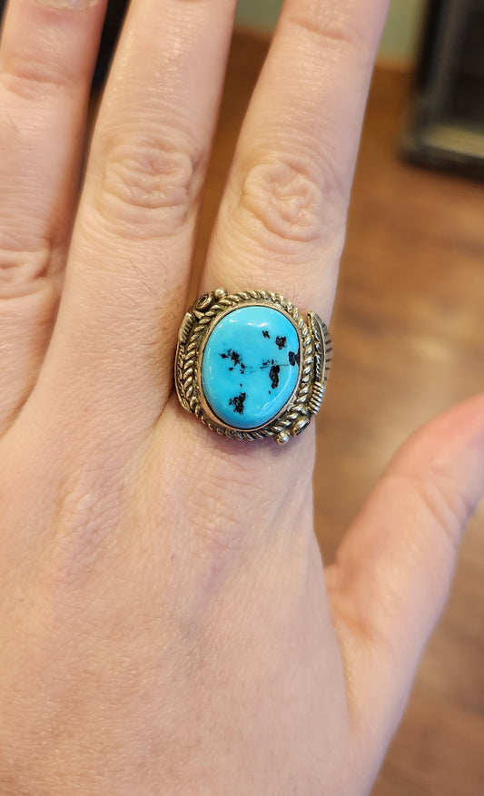 Sterling silver southwest style turquoise ring