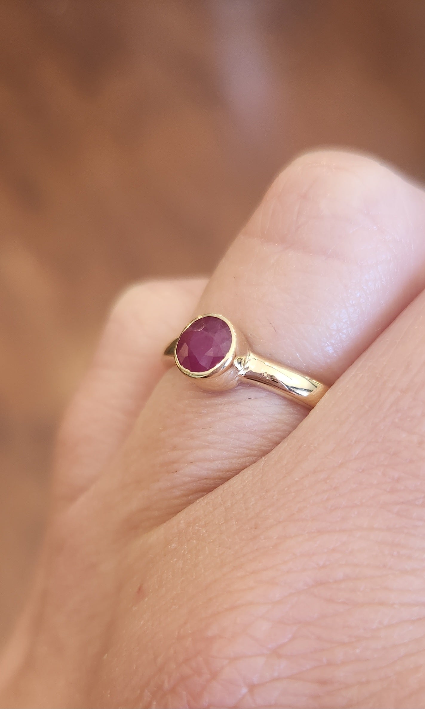 14k yellow gold ruby ring