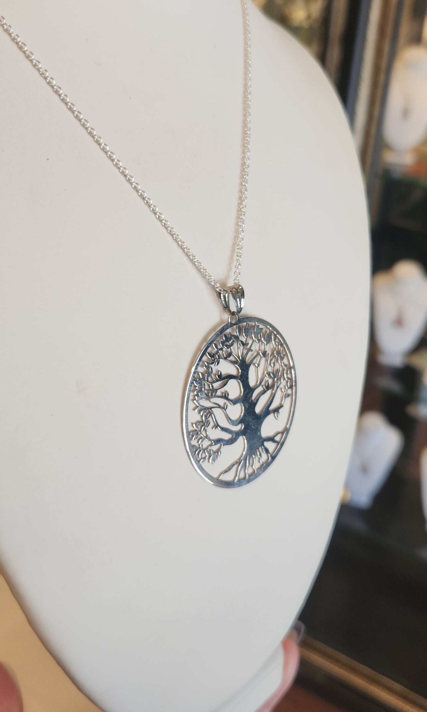 Sterling silver large tree of life pendant