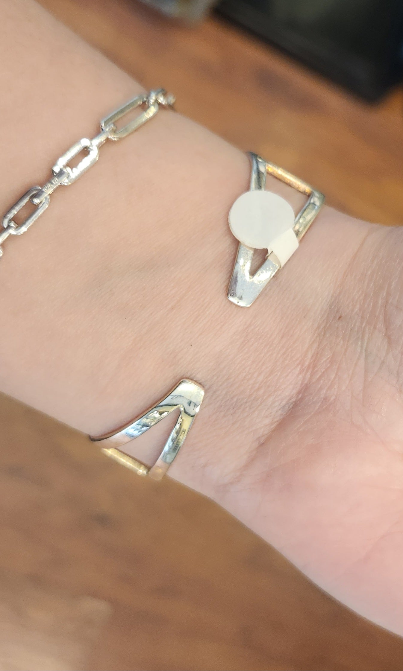 Sterling silver larimar cuff bracelet