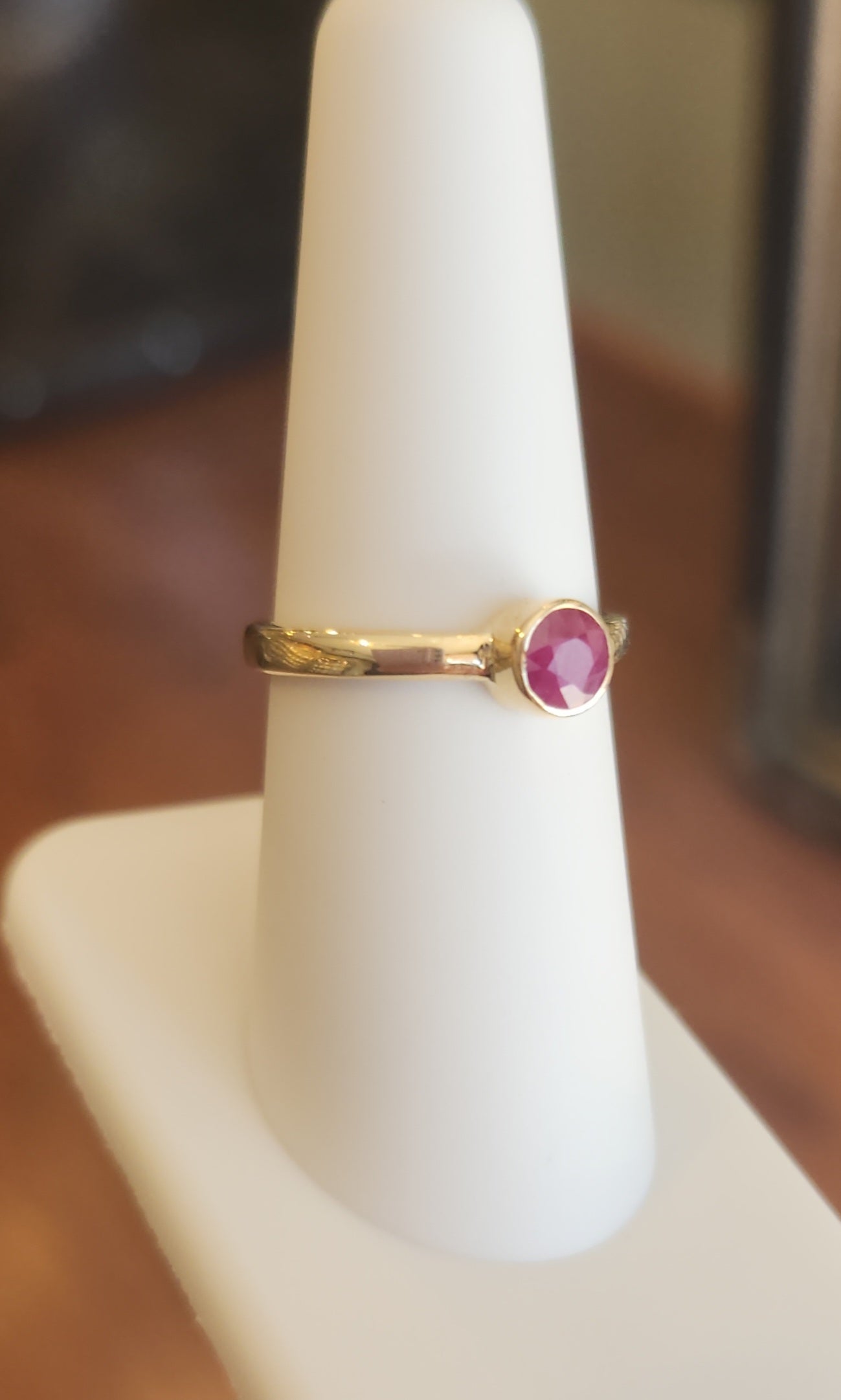 14k yellow gold ruby ring