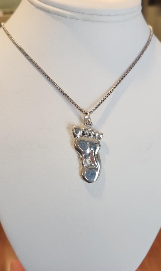 Sterling silver "Bigfoot's foot" pendant