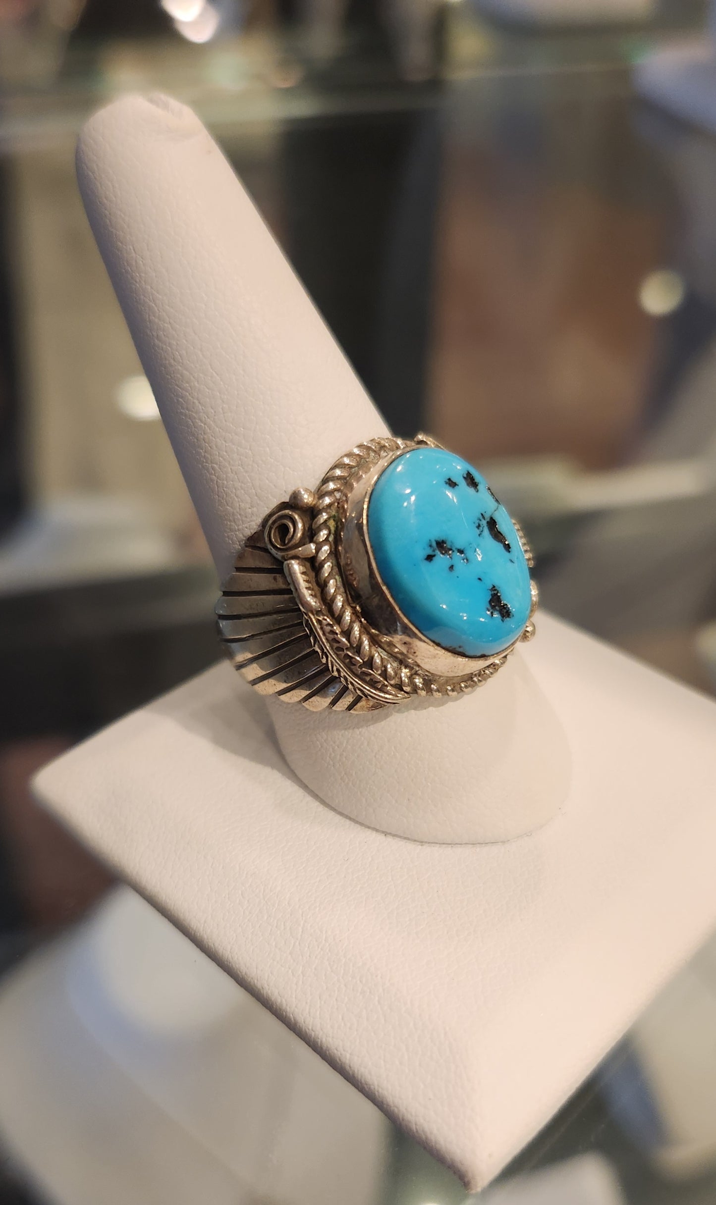 Sterling silver southwest style turquoise ring