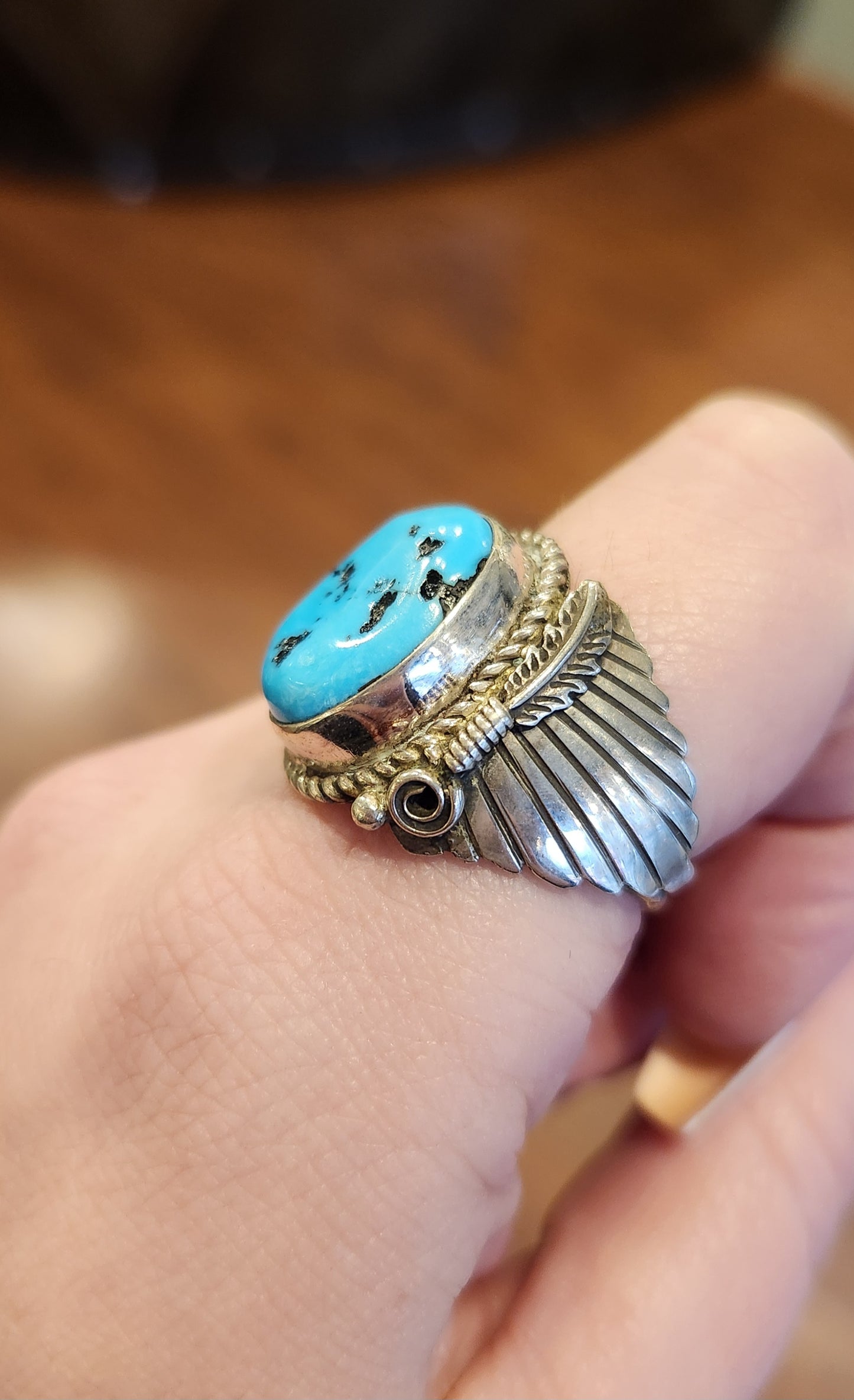 Sterling silver southwest style turquoise ring